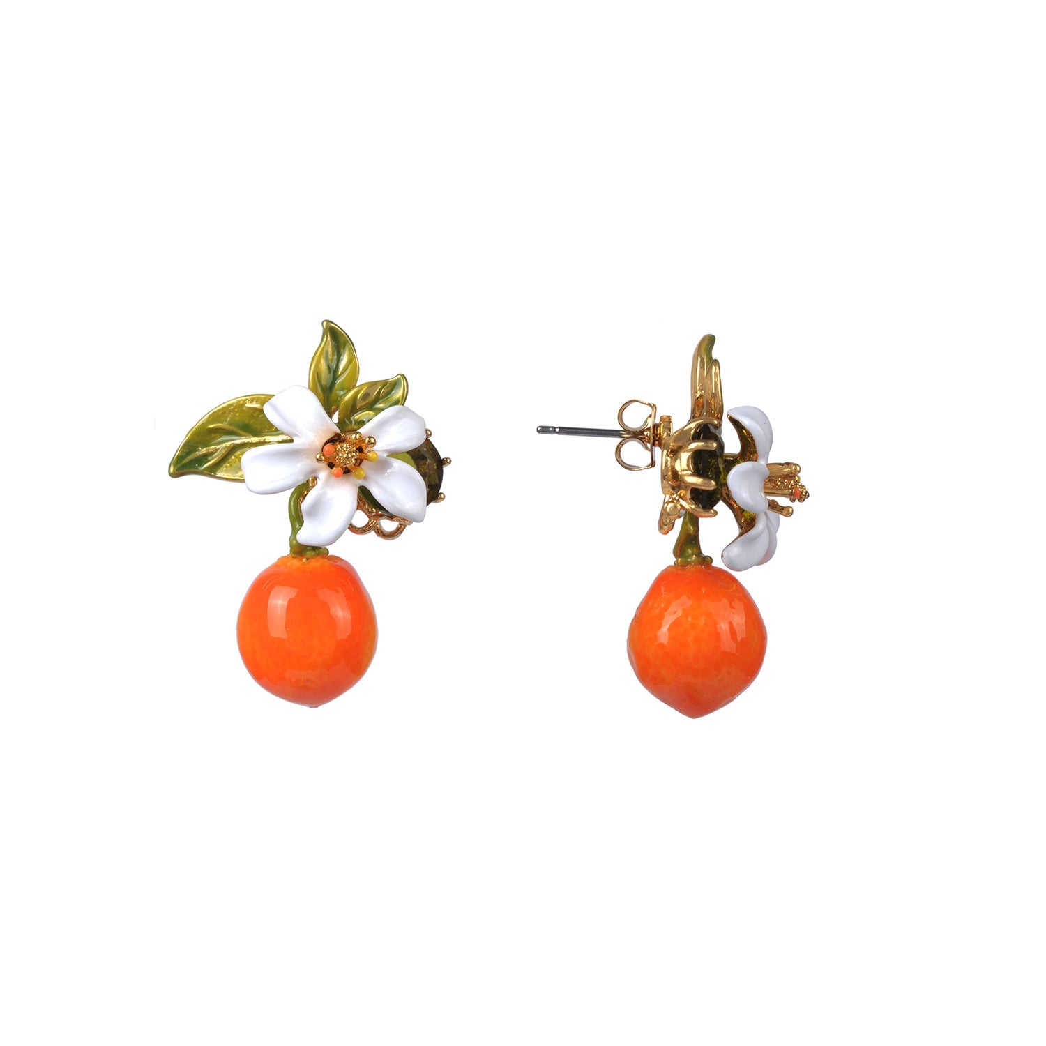 Orange And Orange Blossom Tube Earrings | ABJP105T/1 - Les Nereides