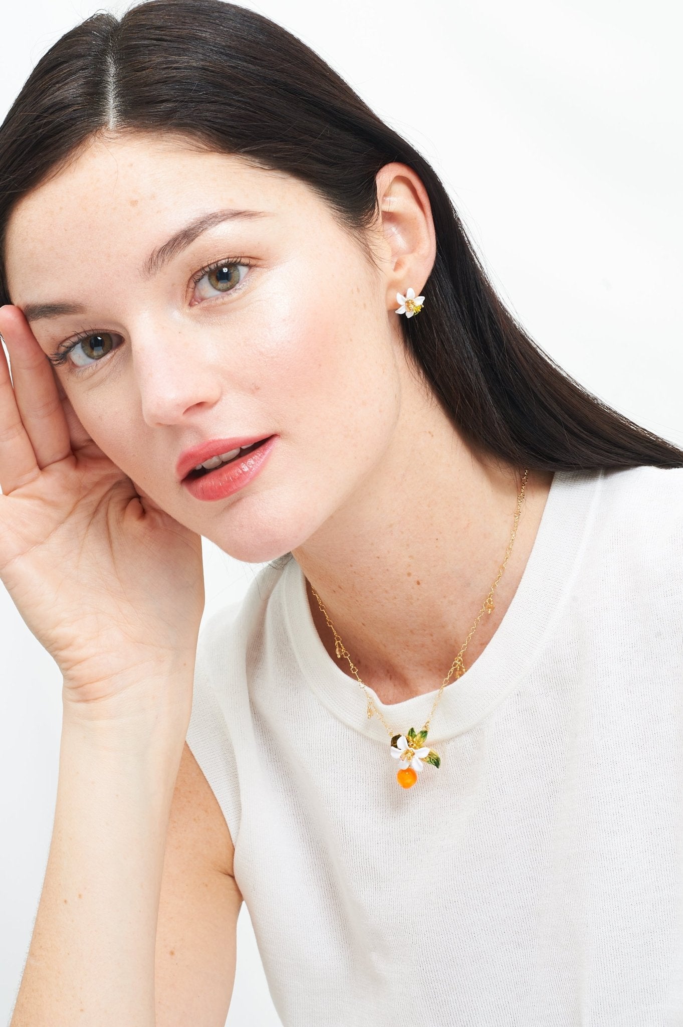 Orange Blossom Tube Earrings | ABJP113/1 - Les Nereides
