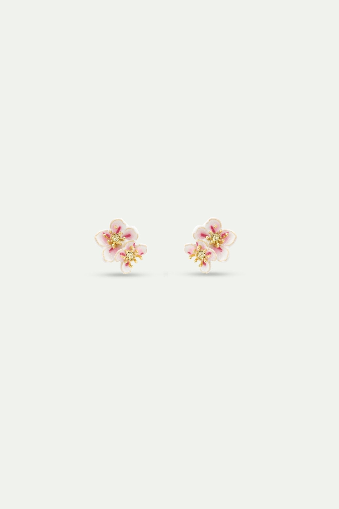 Pair of Mini White Cherry Blossom Earrings | AYHM1021 - Les Nereides