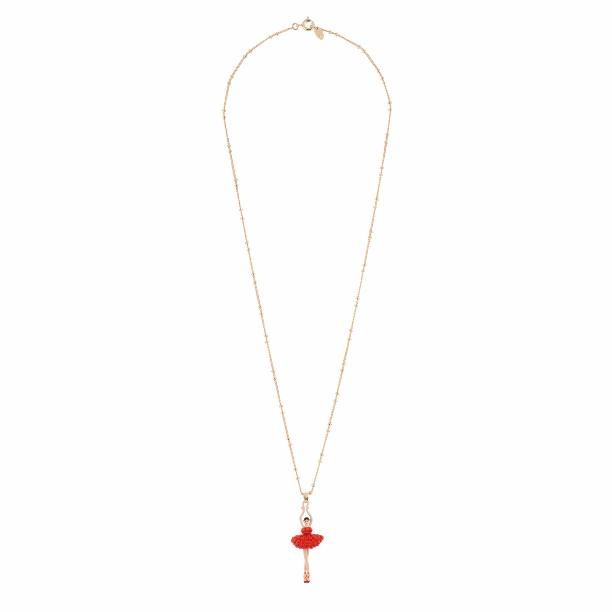 Pas de Deux Lux Rhinestones Tangerine Coral Necklace | AFDDL3592 - Les Nereides