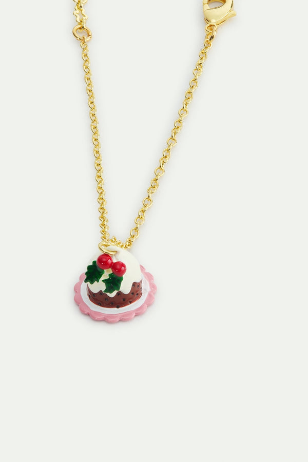 Pendant Bracelet With Christmas Pudding And Faceted Red Crystal Bead | AWWI2021 - Les Nereides