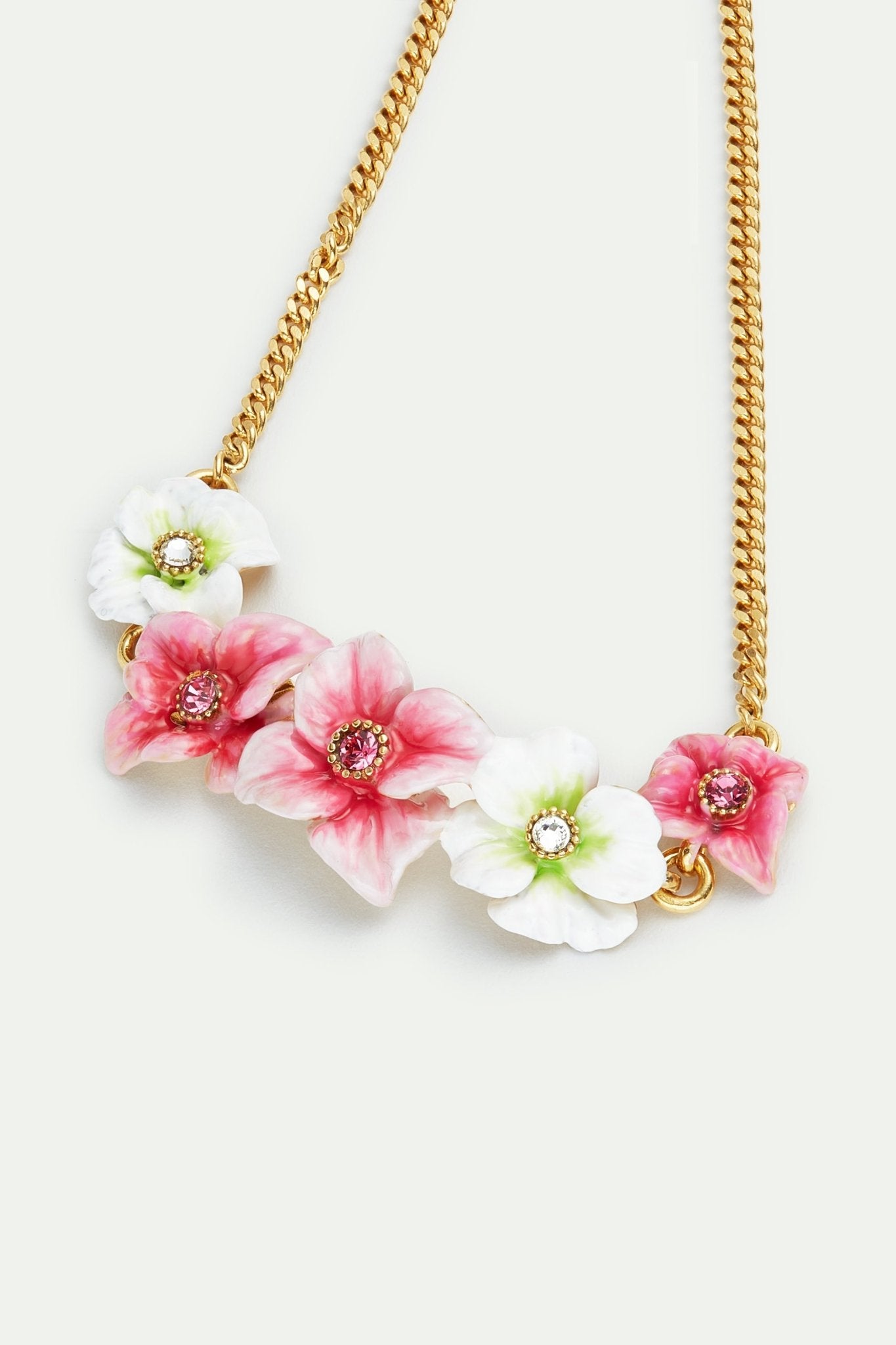 Pink and white hydrangea flowers fine bracelet | AVJH2011 - Les Nereides
