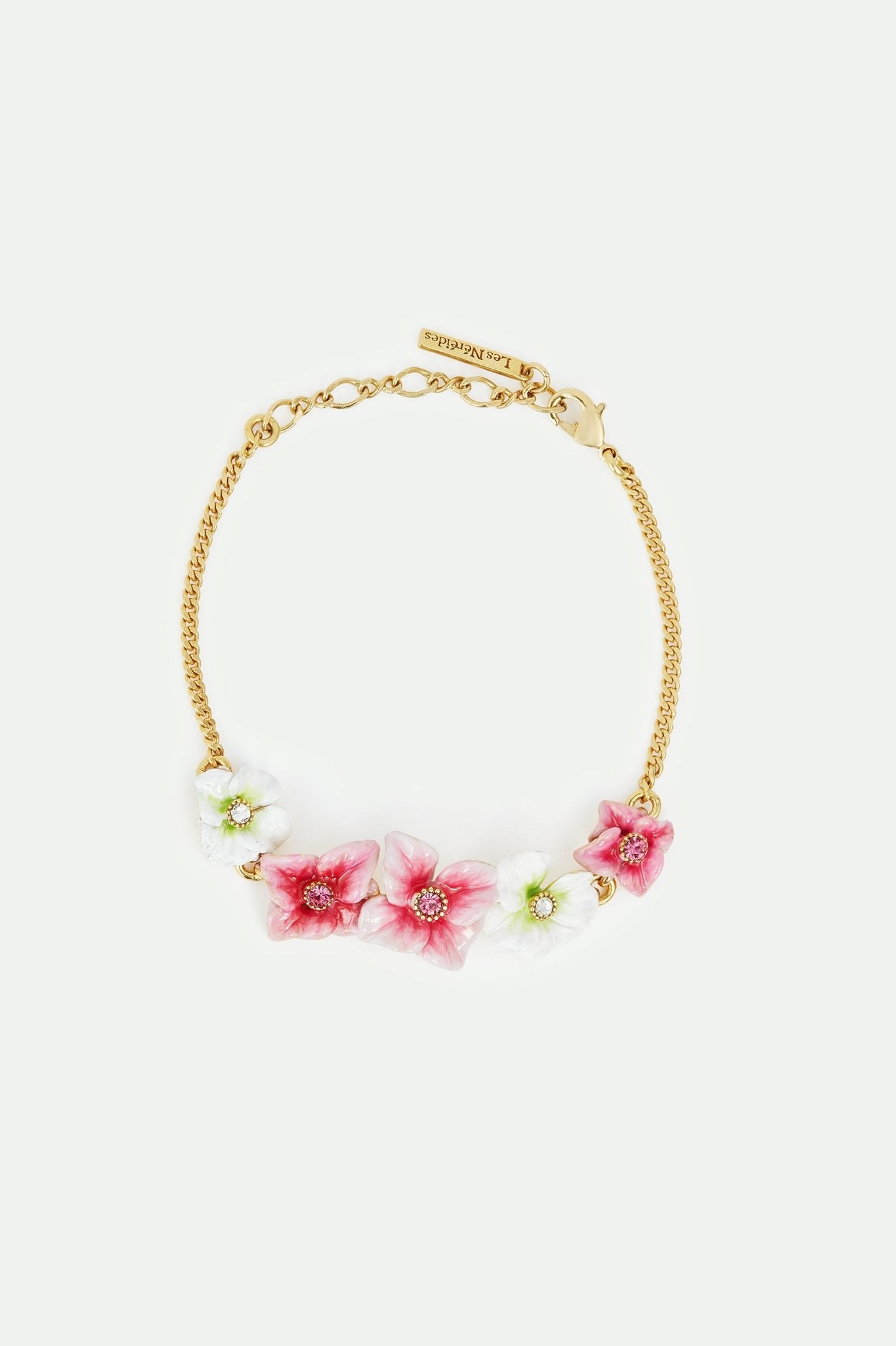Pink and white hydrangea flowers fine bracelet | AVJH2011 - Les Nereides
