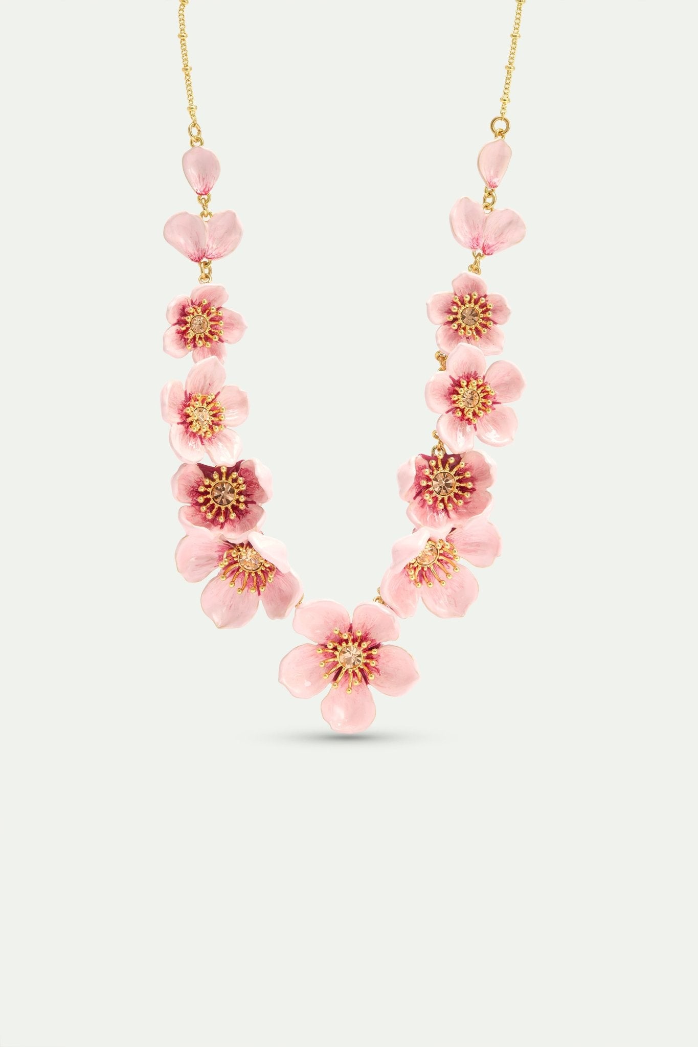 Pink Cherry Blossom Statement Necklace | AXHA3012 - Les Nereides