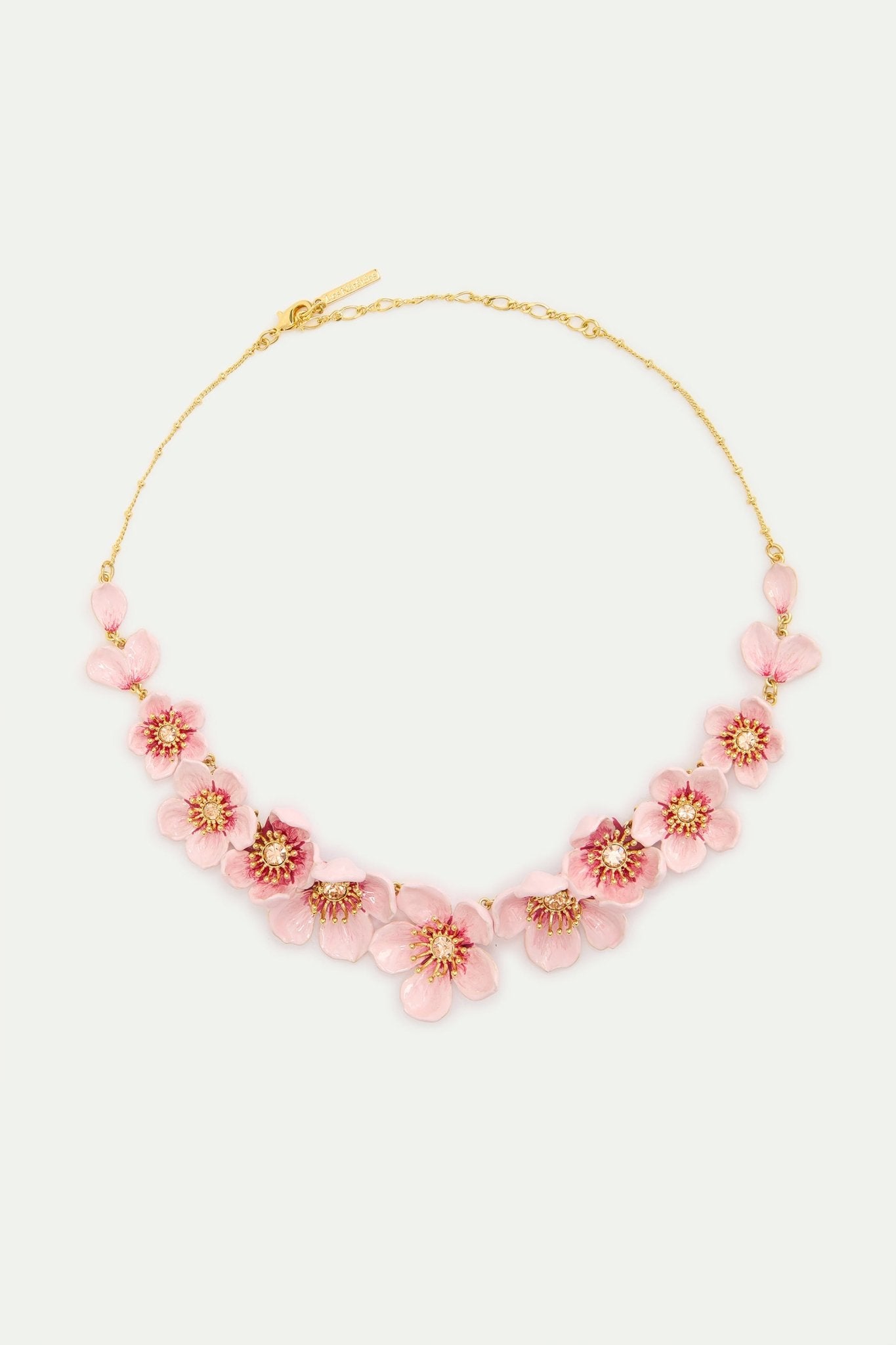 Pink Cherry Blossom Statement Necklace | AXHA3012 - Les Nereides