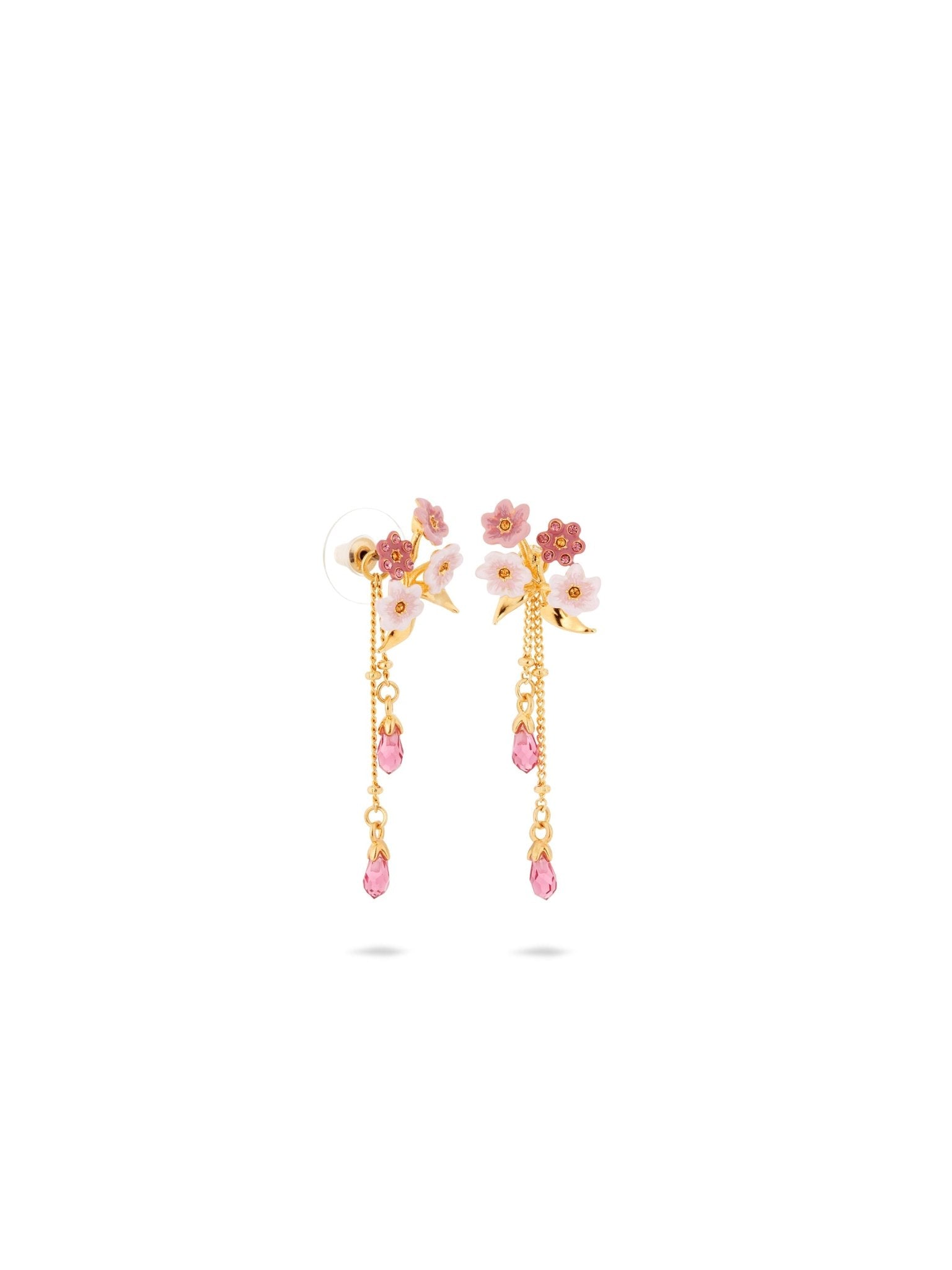 Pink Jasmine Flower Dangle Earrings | AUSP1071 - Les Nereides
