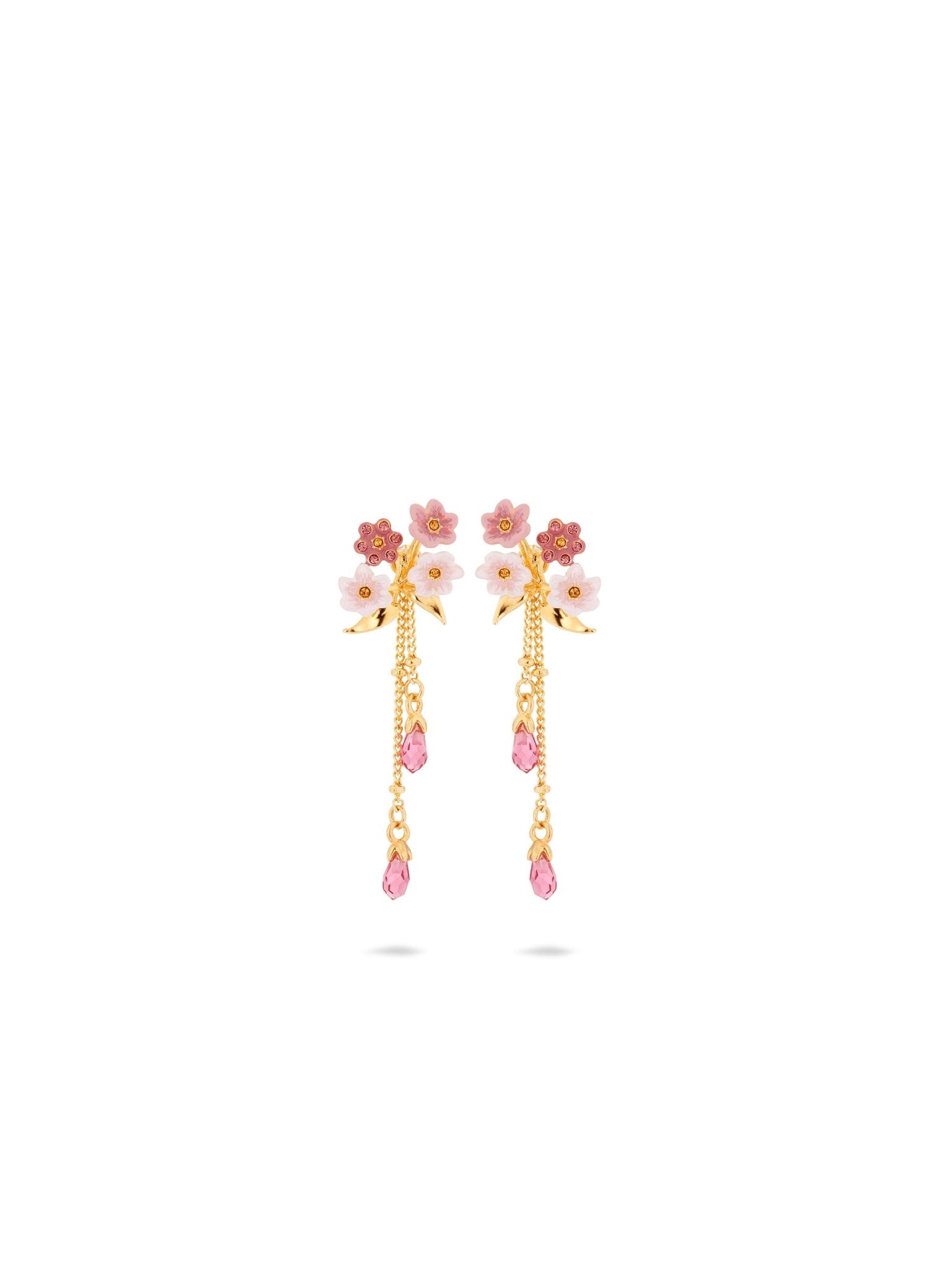 Pink Jasmine Flower Dangle Earrings | AUSP1071 - Les Nereides
