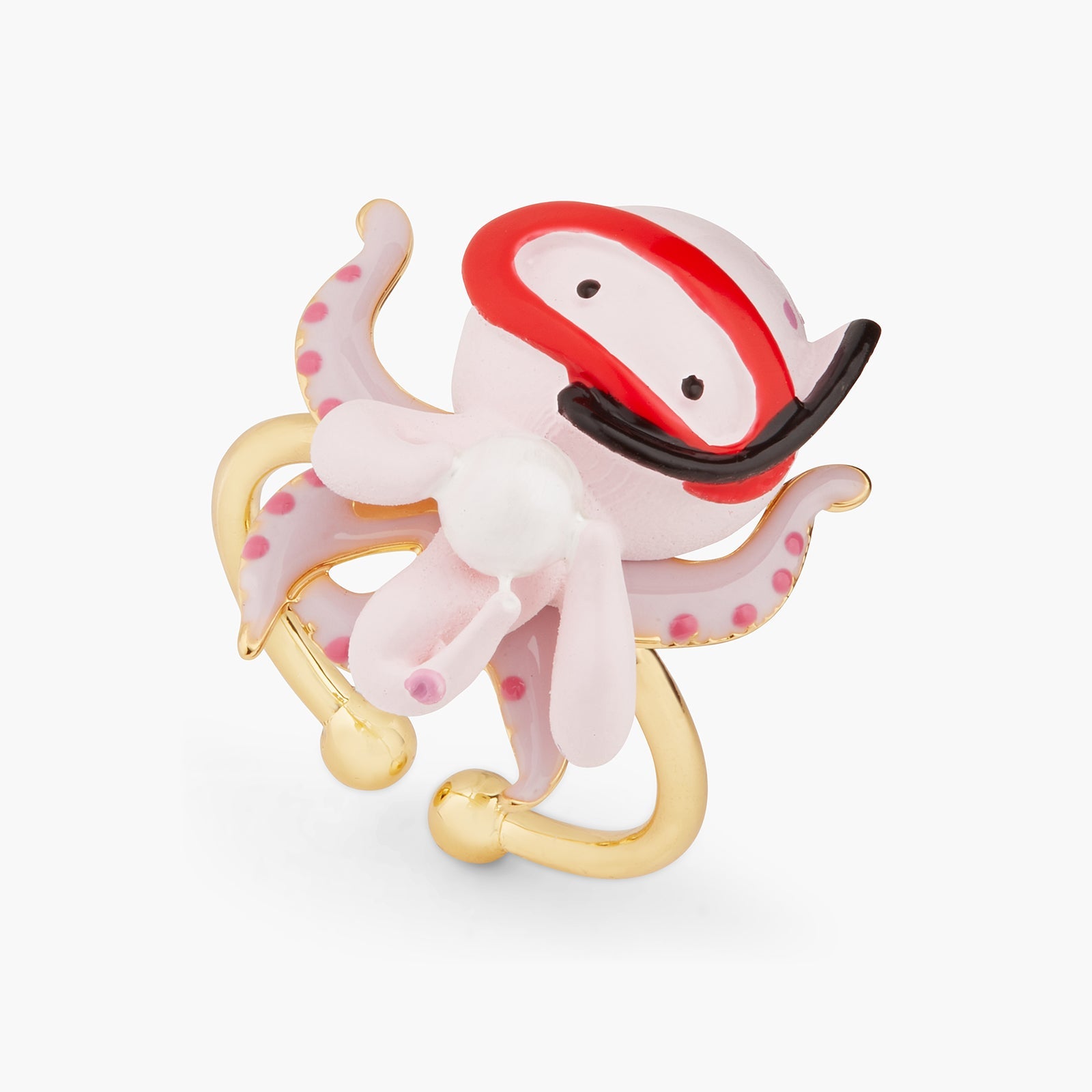Pink Octopus Adjustable Ring | ATOC6021 - Les Nereides