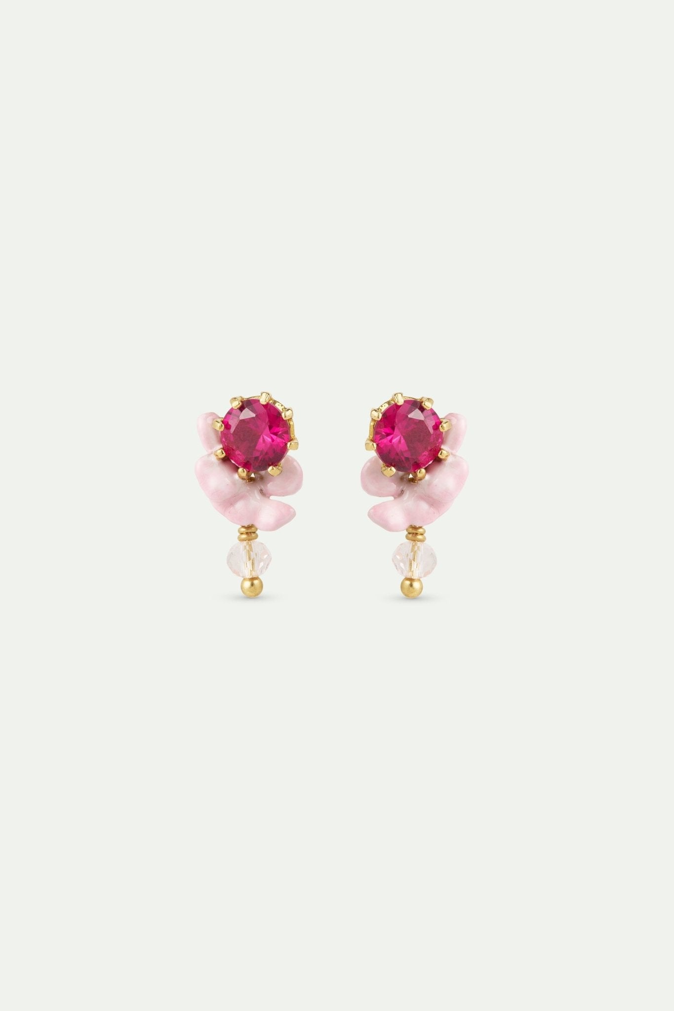 Pink Wisteria, Crystal Bead And Faceted Glass Earrings | AWMM1051 - Les Nereides