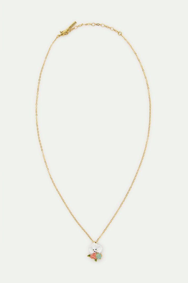Poodle Pendant Necklace With Roses | AWLA3011 - Les Nereides