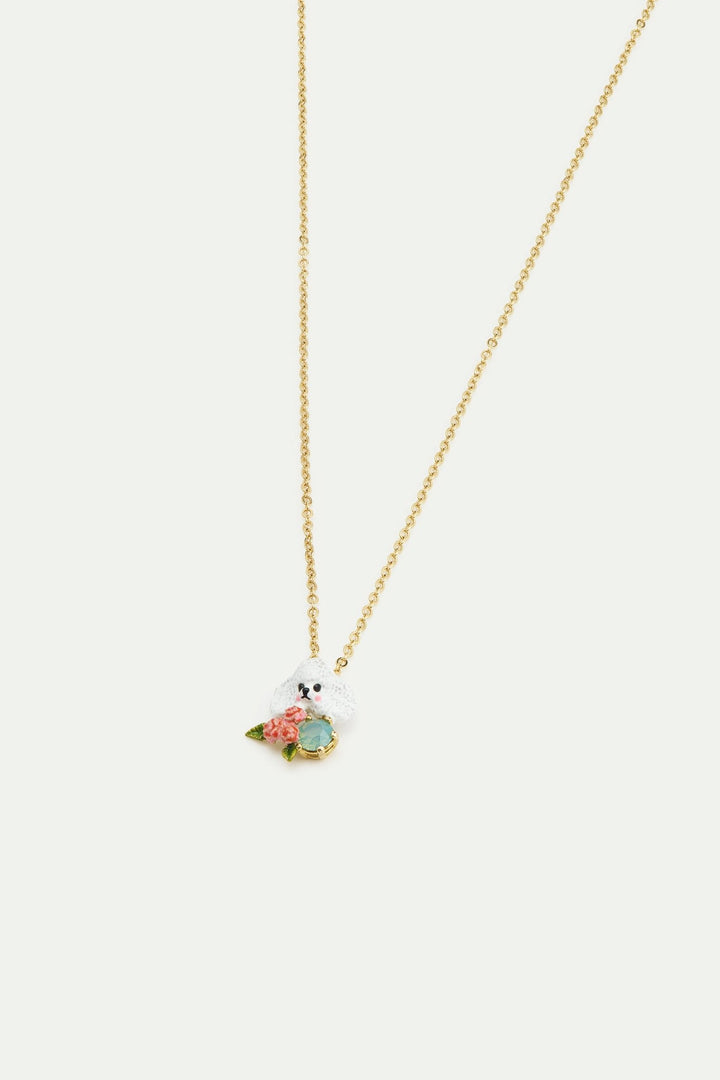 Poodle Pendant Necklace With Roses | AWLA3011 - Les Nereides