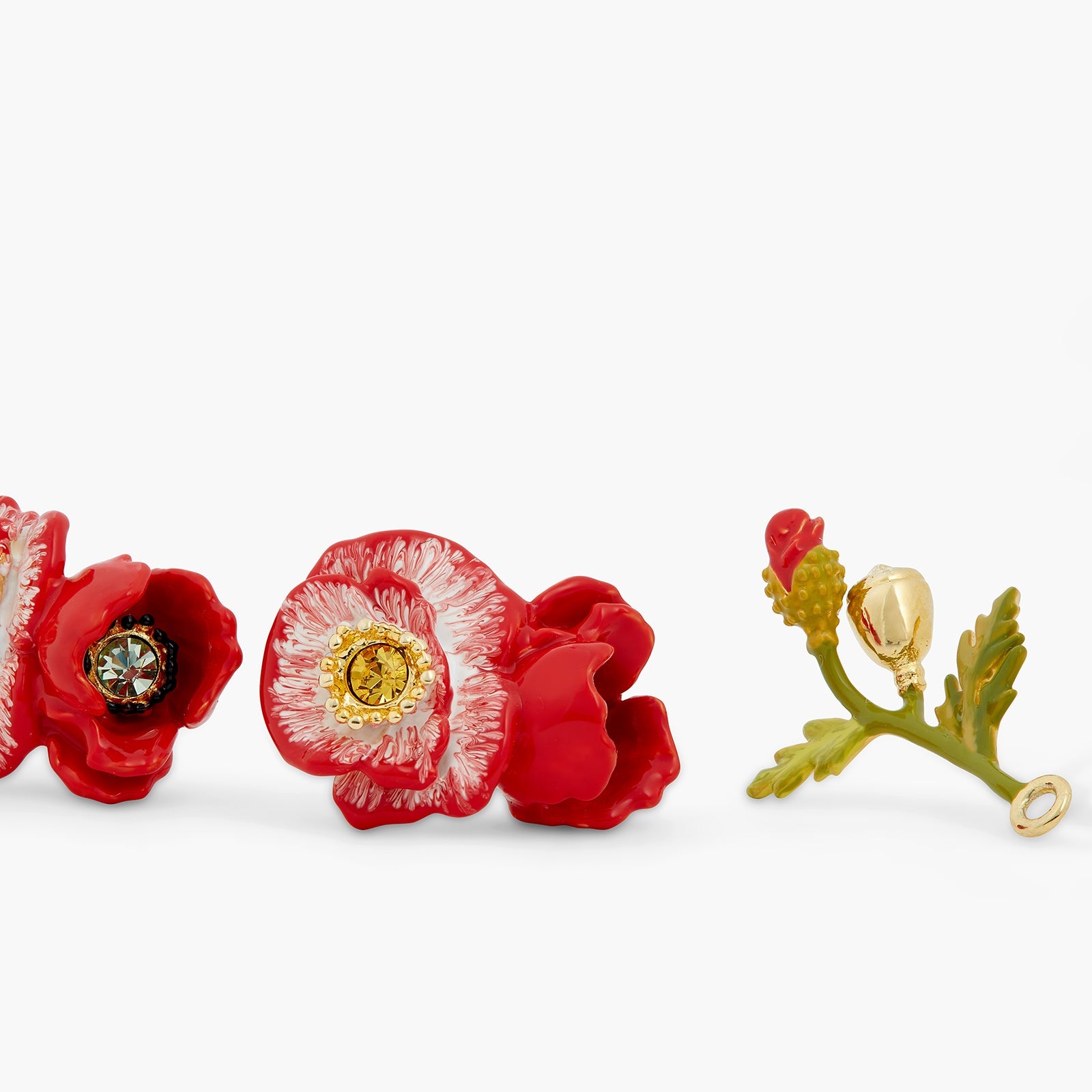 Poppy And Golden Bead Earrings | ATPO1061 - Les Nereides