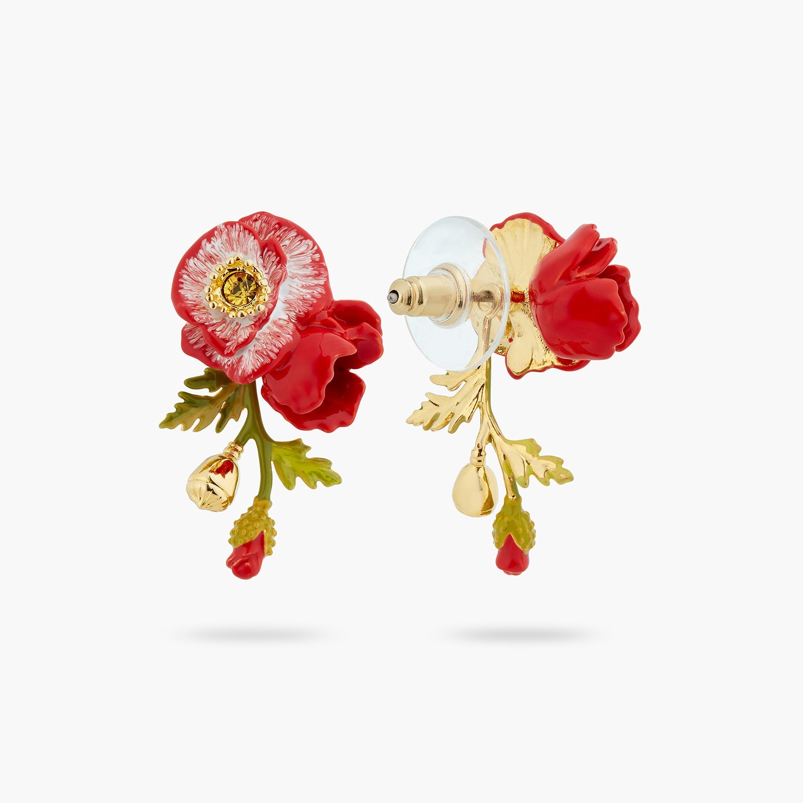 Poppy And Golden Bead Earrings | ATPO1061 - Les Nereides