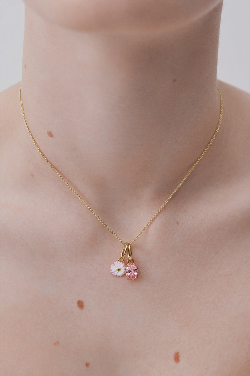 Powder Pink Stone Pendant, Goodwill And Emotion | AWPE4251 - Les Nereides