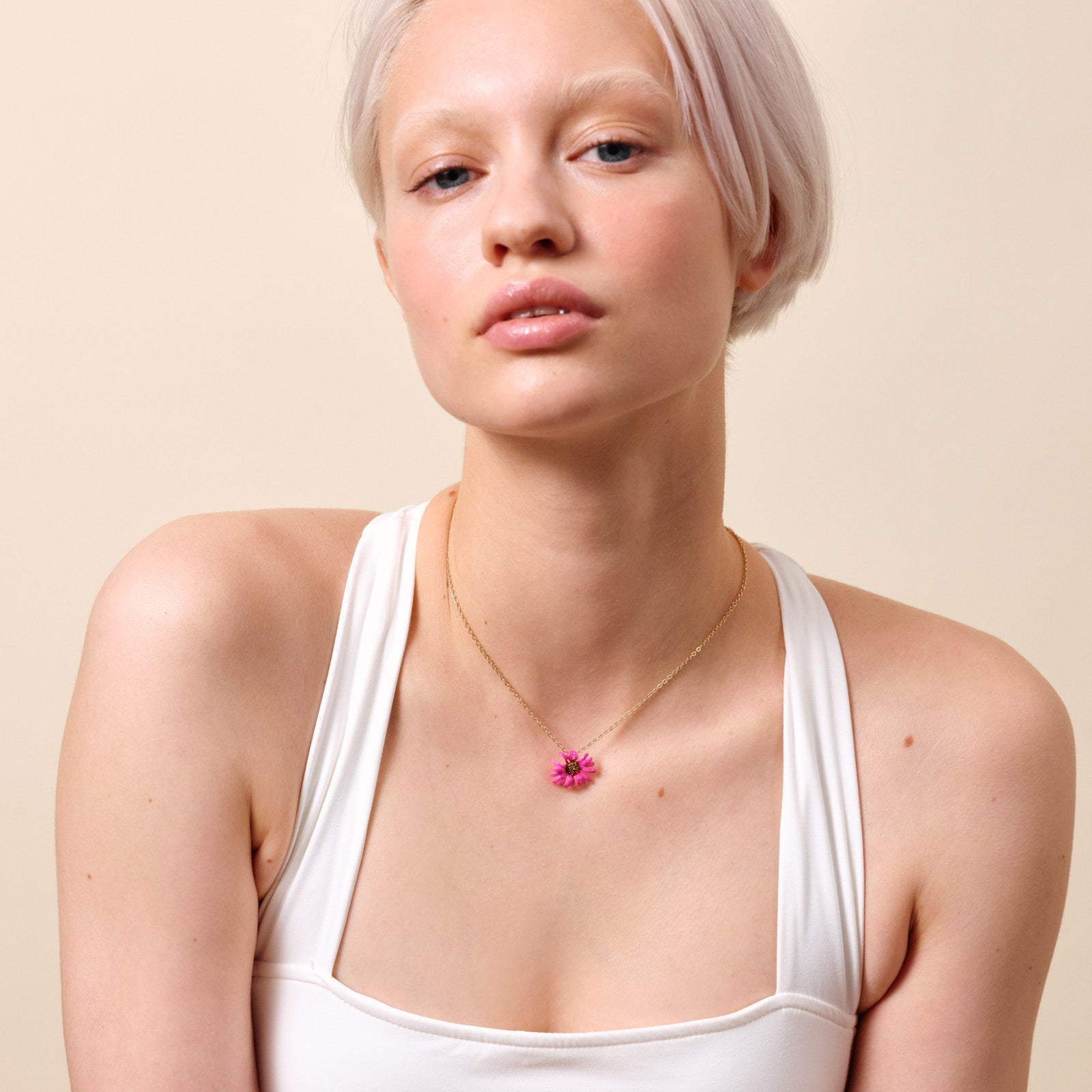 Purple Coneflower Pendant Necklace | ATFI3041 - Les Nereides