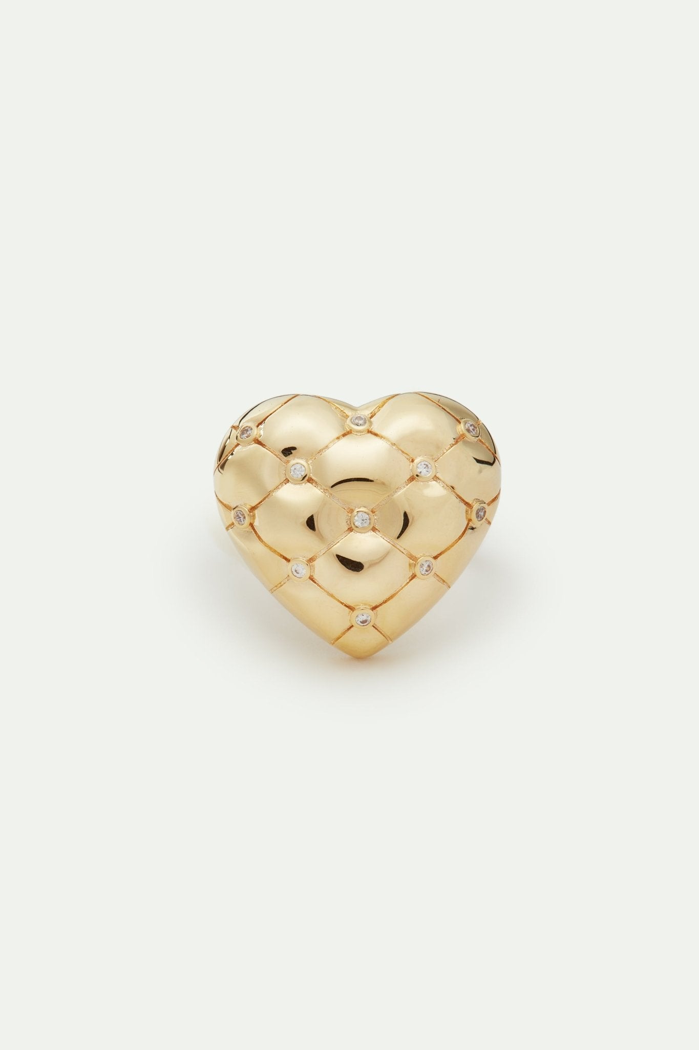 Quilted Gold Heart And Crystal Heart | AVTH6011 - Les Nereides