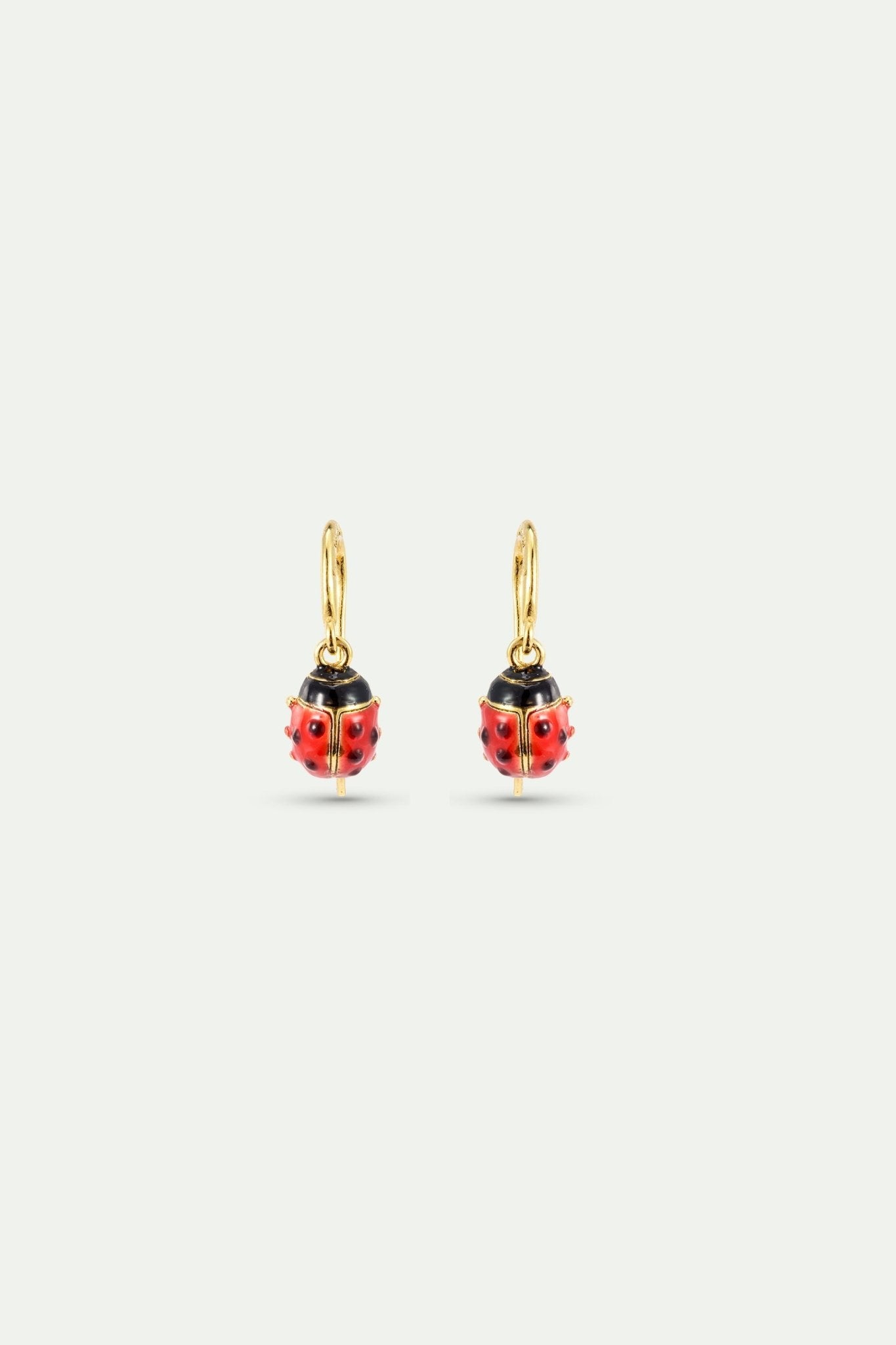 Red And Black Ladybird Hook Earrings | AXLA1011 - Les Nereides