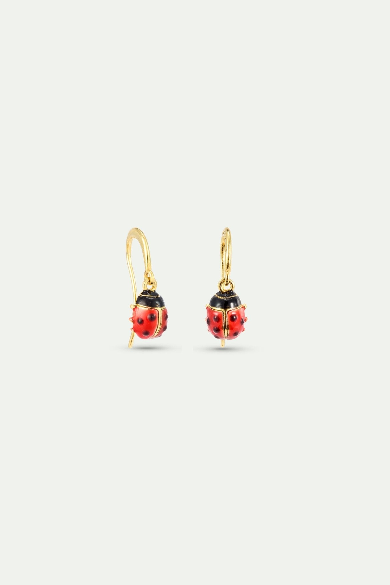 Red And Black Ladybird Hook Earrings | AXLA1011 - Les Nereides