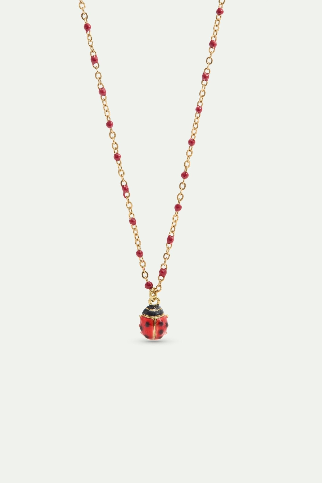 Red And Black Ladybird Pendant Necklace | AXLA3011 - Les Nereides