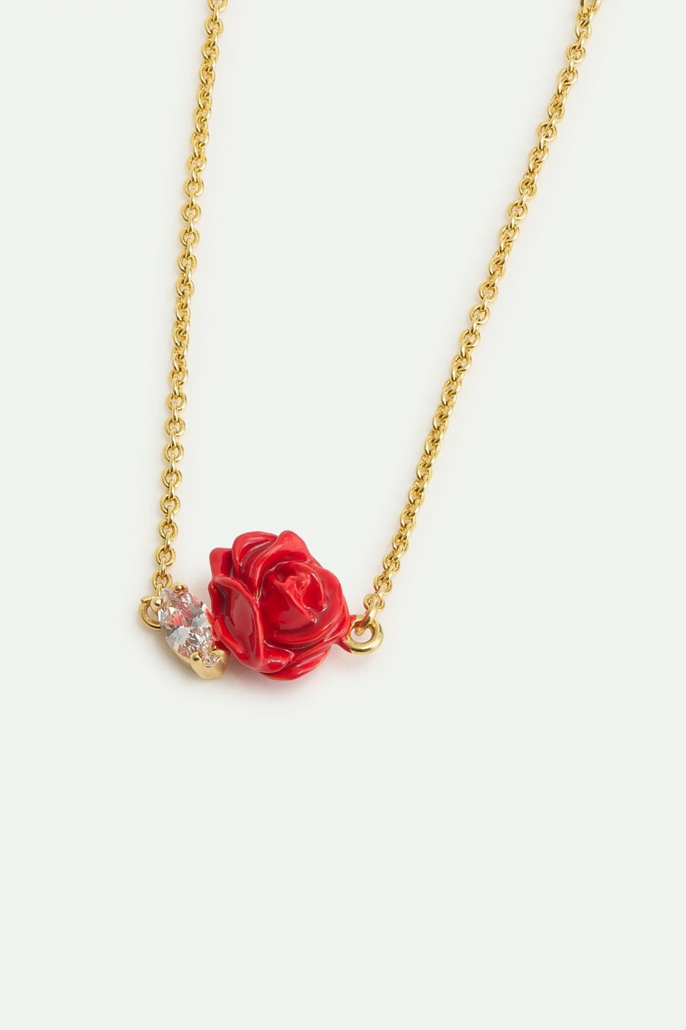 Red Rosebud And Cut Crystal Fine Bracelet | AXOP2011 - Les Nereides
