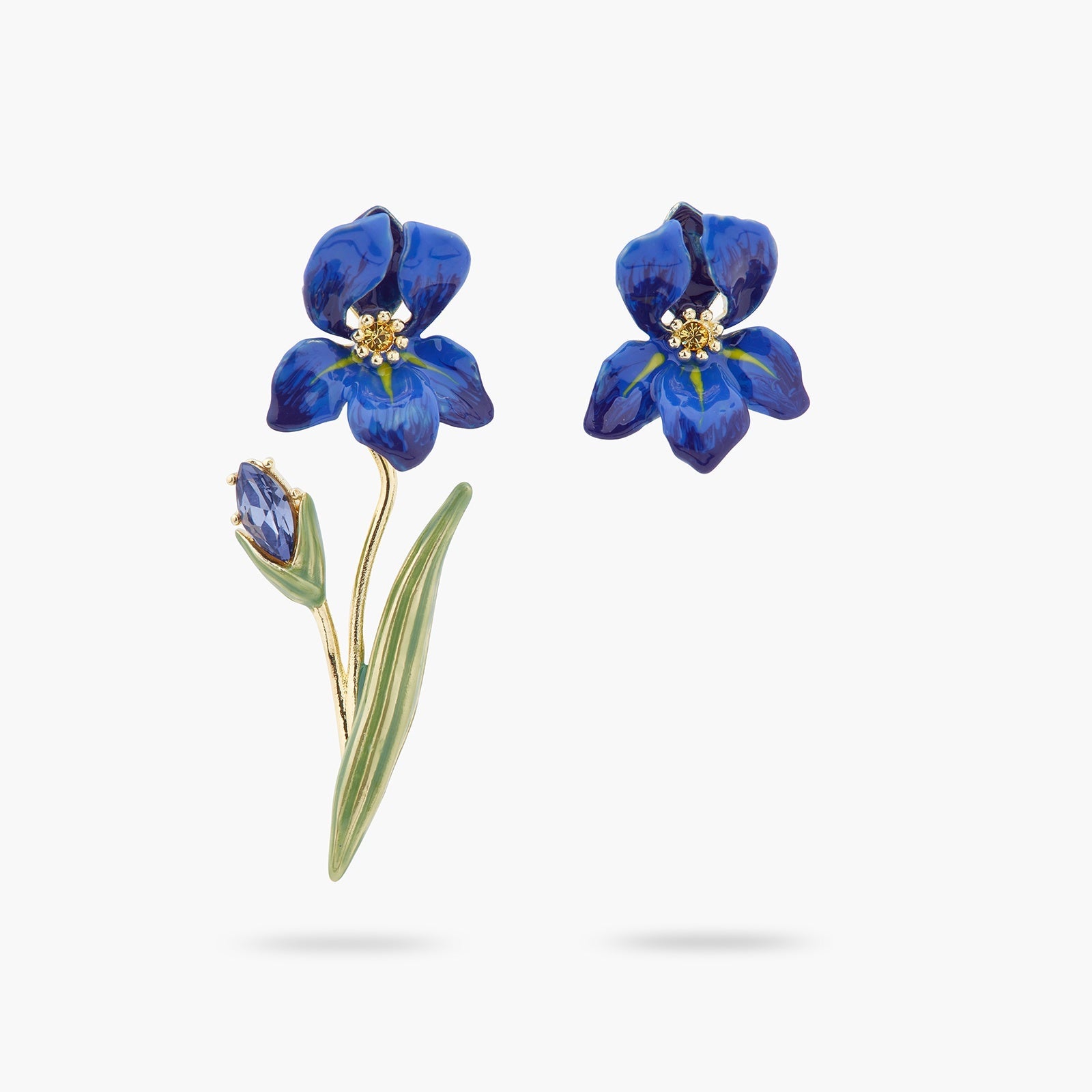 Siberian Iris Asymmetrical Earrings | ARIV1052 - Les Nereides
