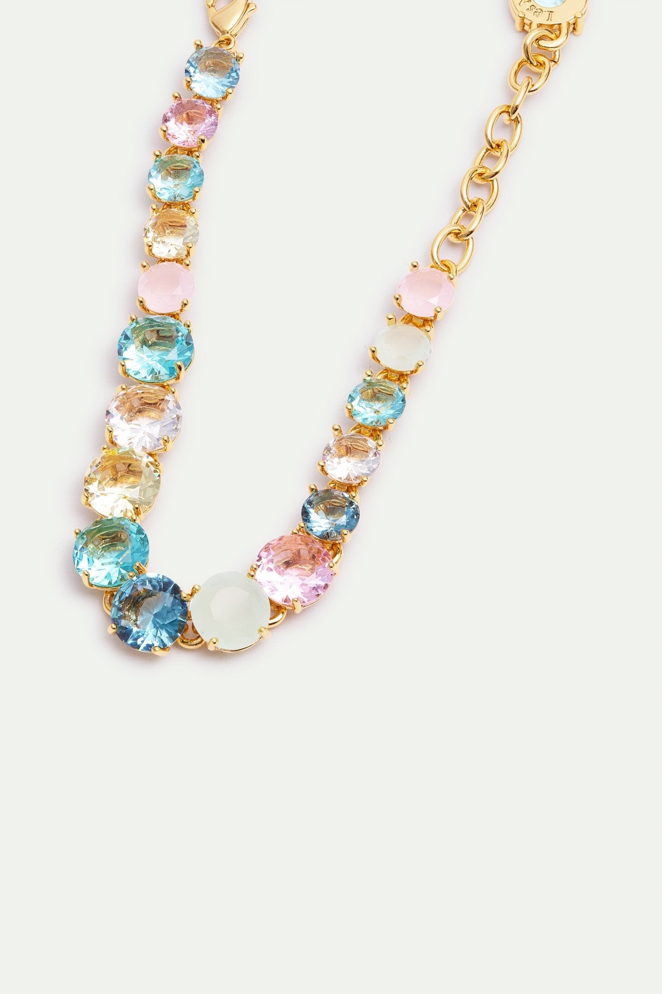 Single Row Diamantine Bracelet With Acqua Azzura Stones | AXLD2523 - Les Nereides