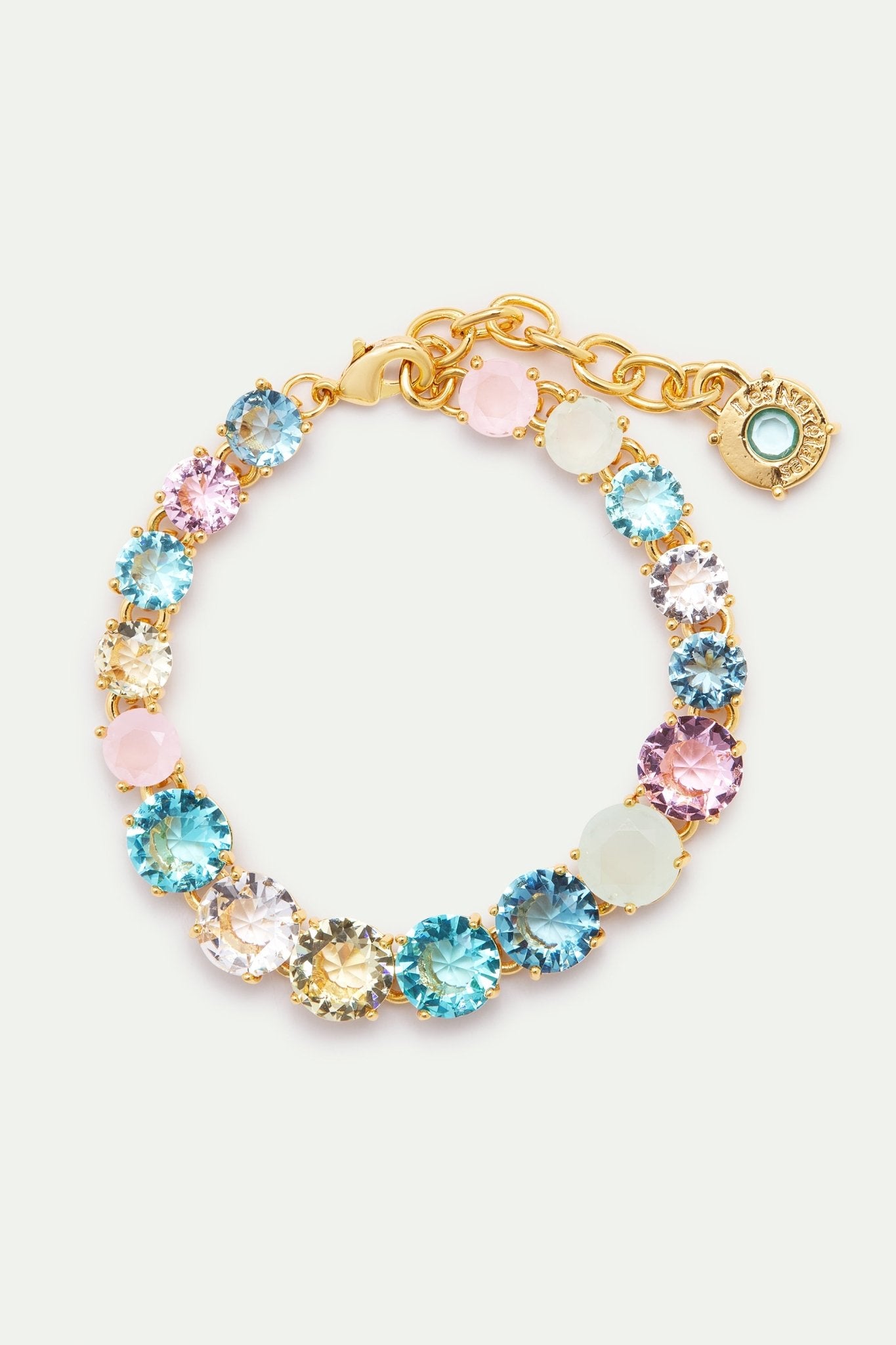 Single Row Diamantine Bracelet With Acqua Azzura Stones | AXLD2523 - Les Nereides
