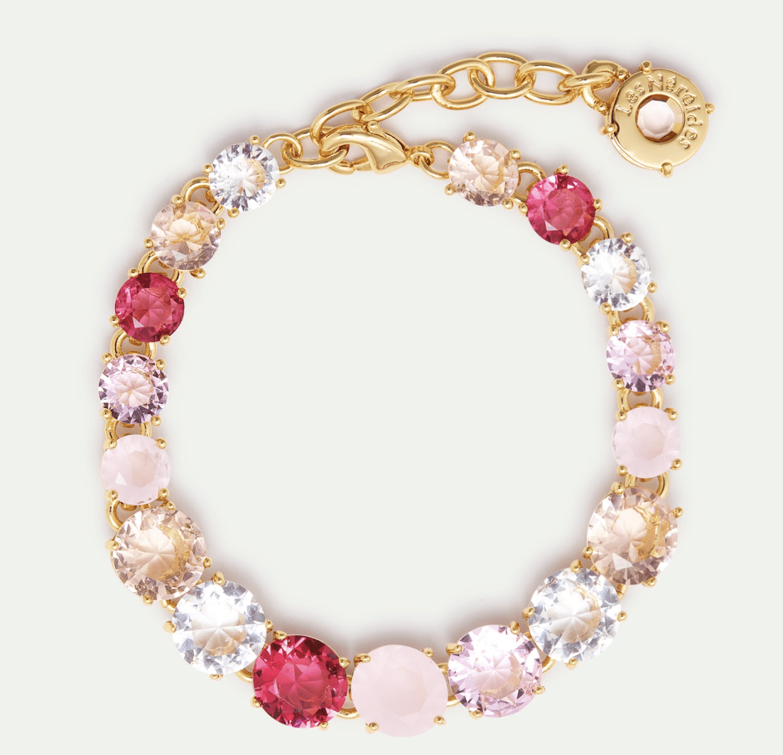 Single Row Diamantine Bracelet With Rosa Centifolia Stones | AXLD2524 - Les Nereides