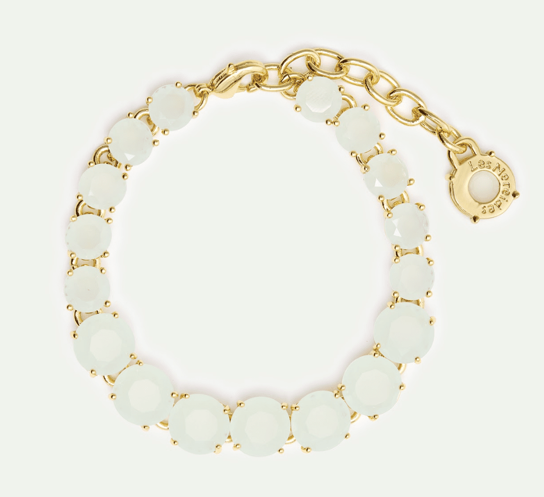 Single Row Diamantine Bracelet With Sea Green Stones | AXLD2522 - Les Nereides
