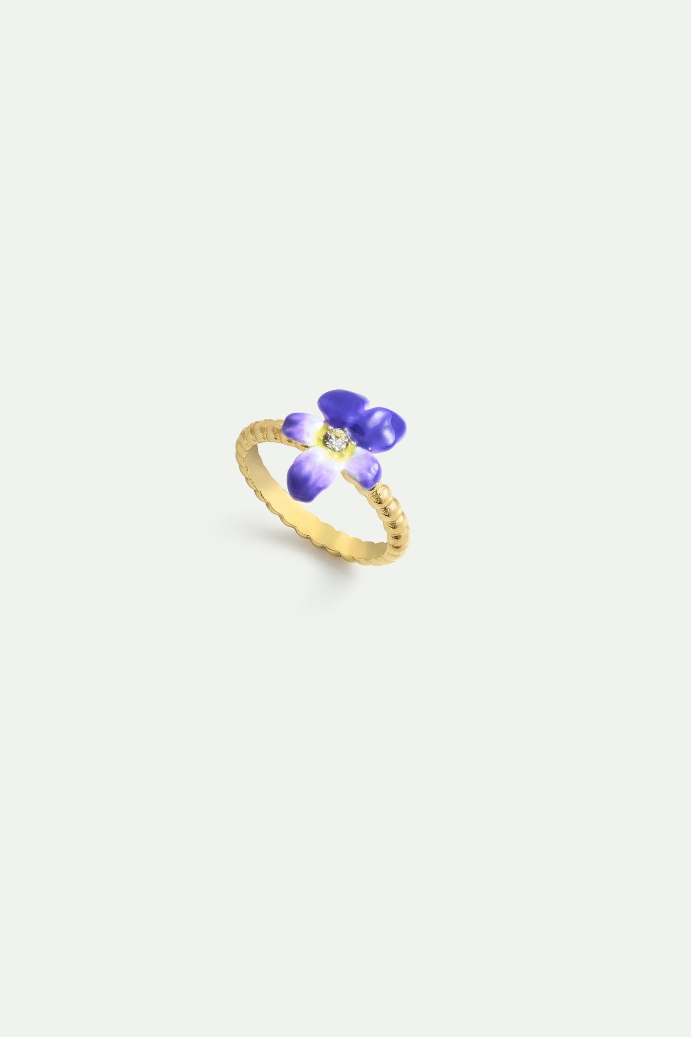 Small Violet And Faceted Crystal Ring | AYCV6031 - Les Nereides