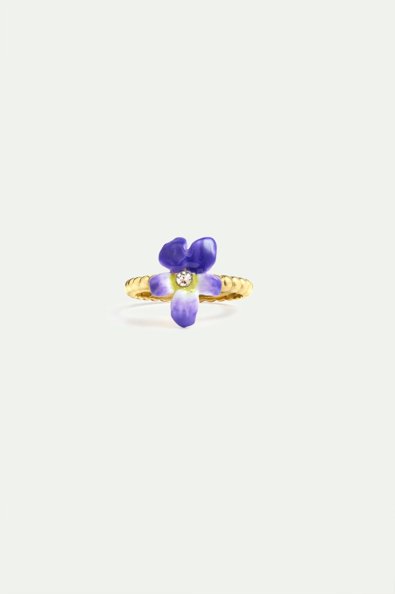 Small Violet And Faceted Crystal Ring | AYCV6031 - Les Nereides