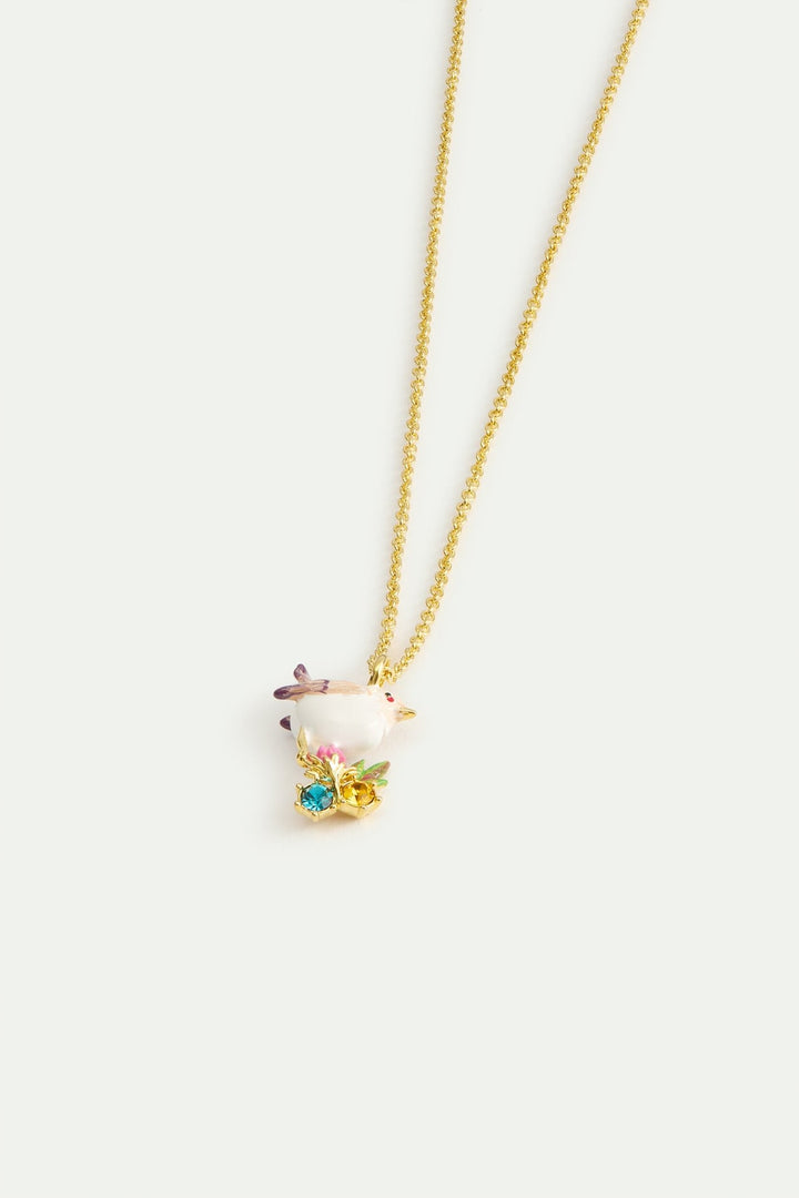 Snow Bunting & Rosebud Necklace | AWBB3031 - Les Nereides