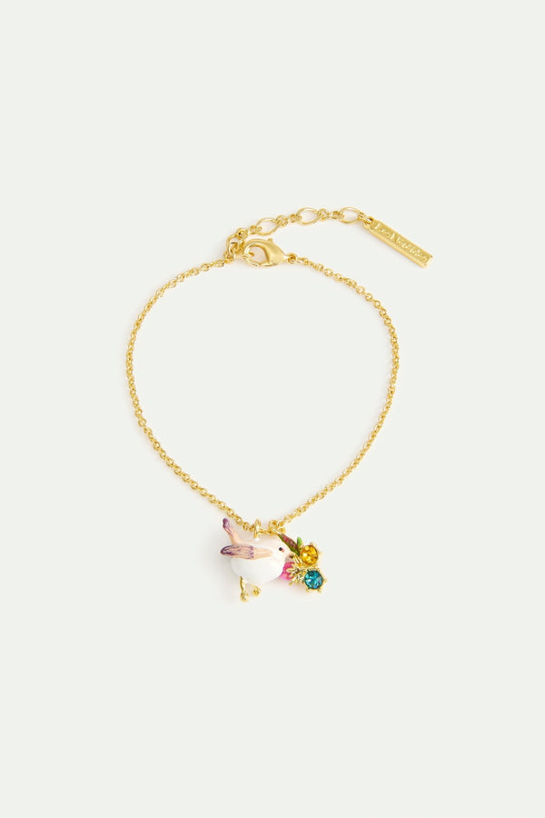 Snow Bunting & Rosebud Pendant Bracelet | AWBB2011 - Les Nereides