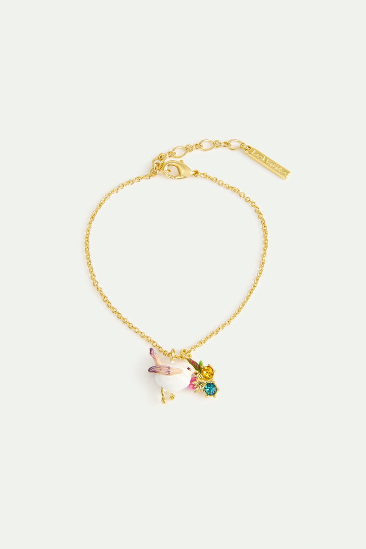 Snow Bunting & Rosebud Pendant Bracelet | AWBB2011 - Les Nereides