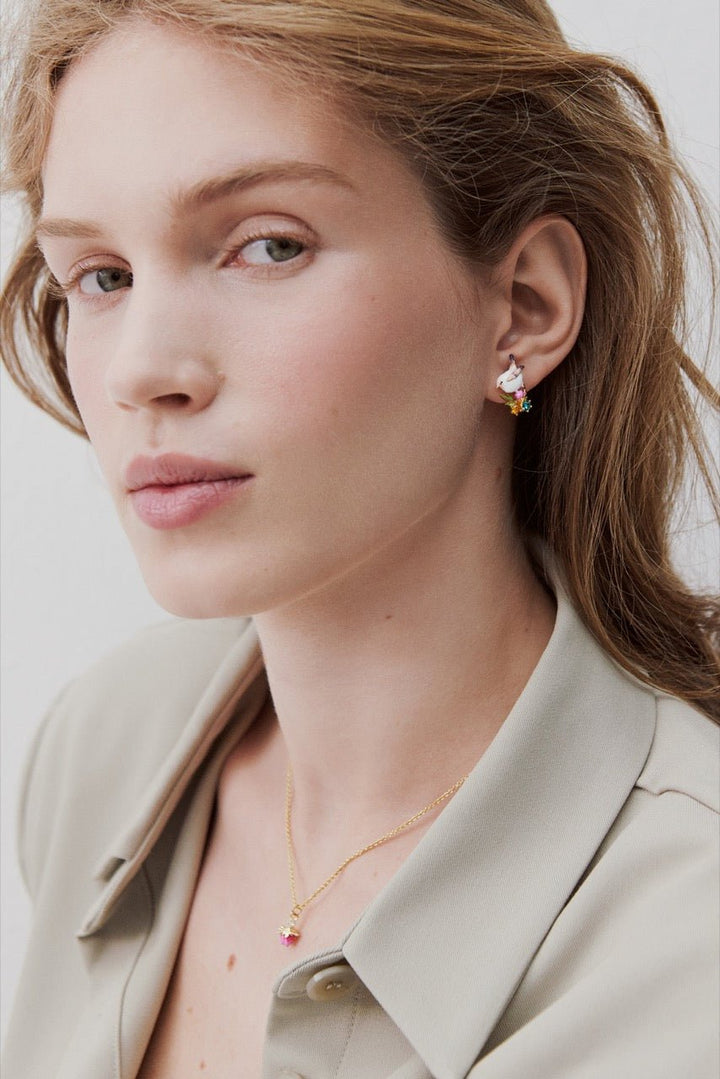 Snow Bunting Sleeper Earrings | AWBB1021 - Les Nereides