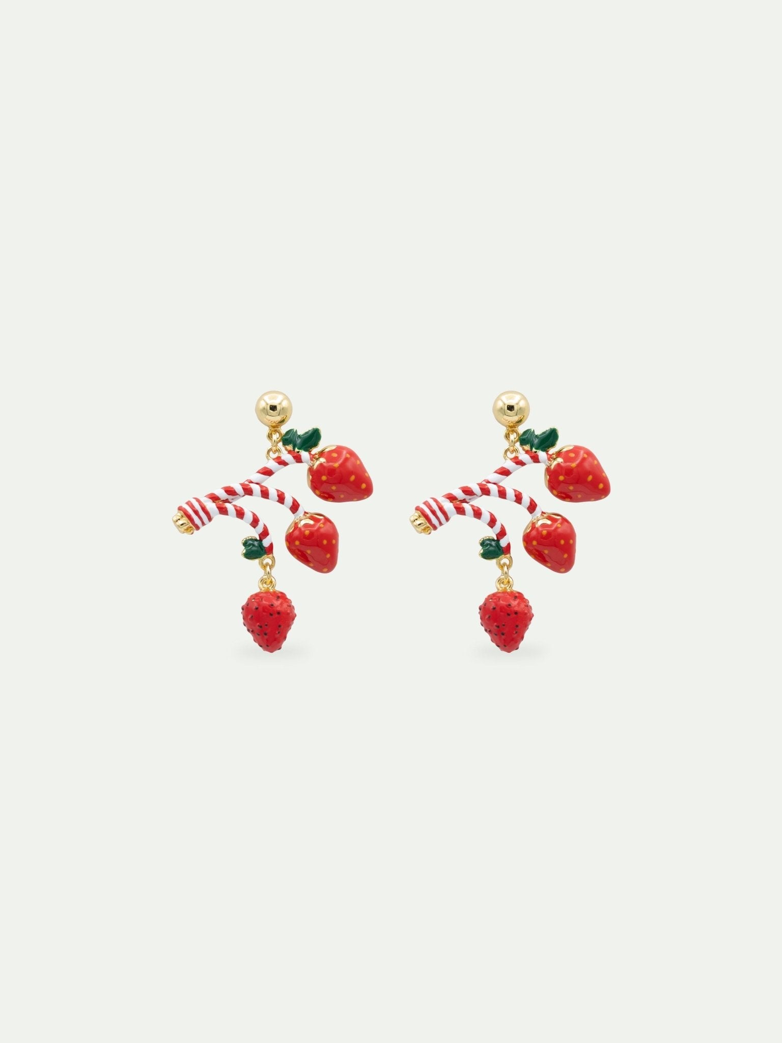 Strawberry And Candy Cane Earrings | AWMC1091 - Les Nereides