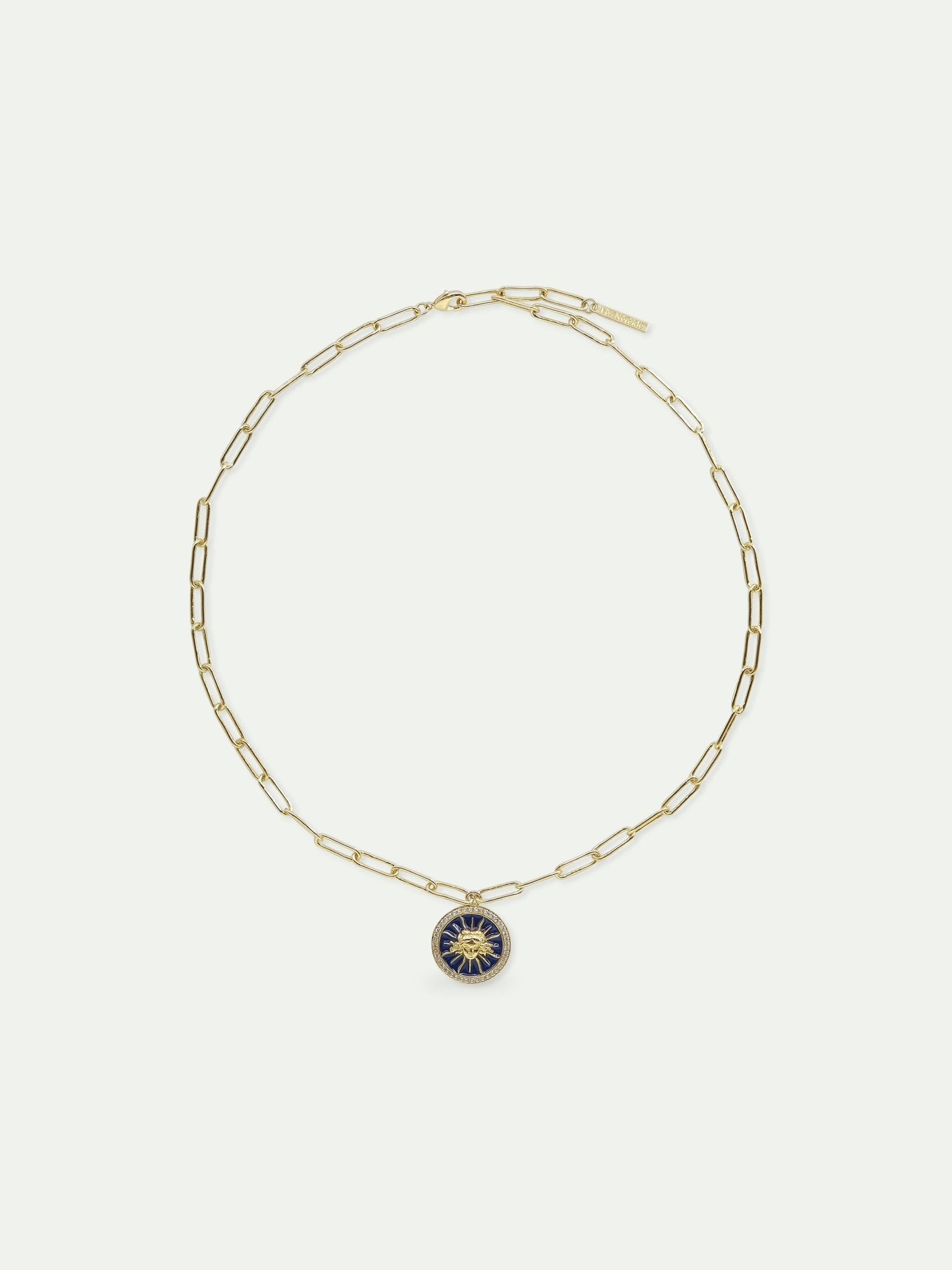 Sun king blue medal chain necklace | AVVE3031 - Les Nereides