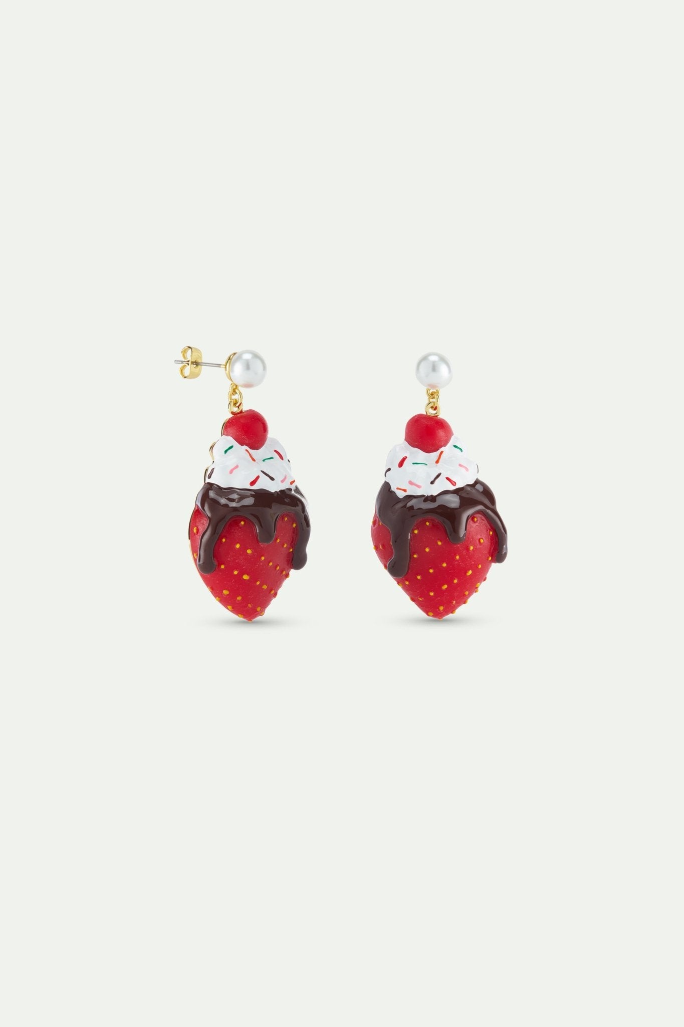 Sundae Ice Cream And Strawberry Earrings | AWMC1121 - Les Nereides