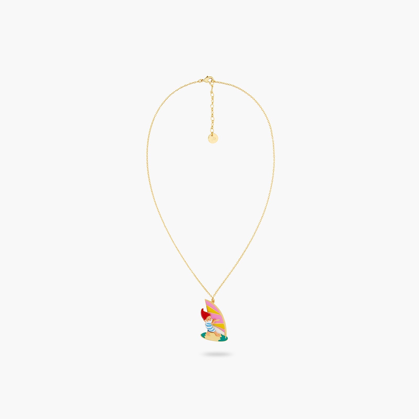Surfing Garden Gnome Pendant Necklace | ATCP3101 - Les Nereides