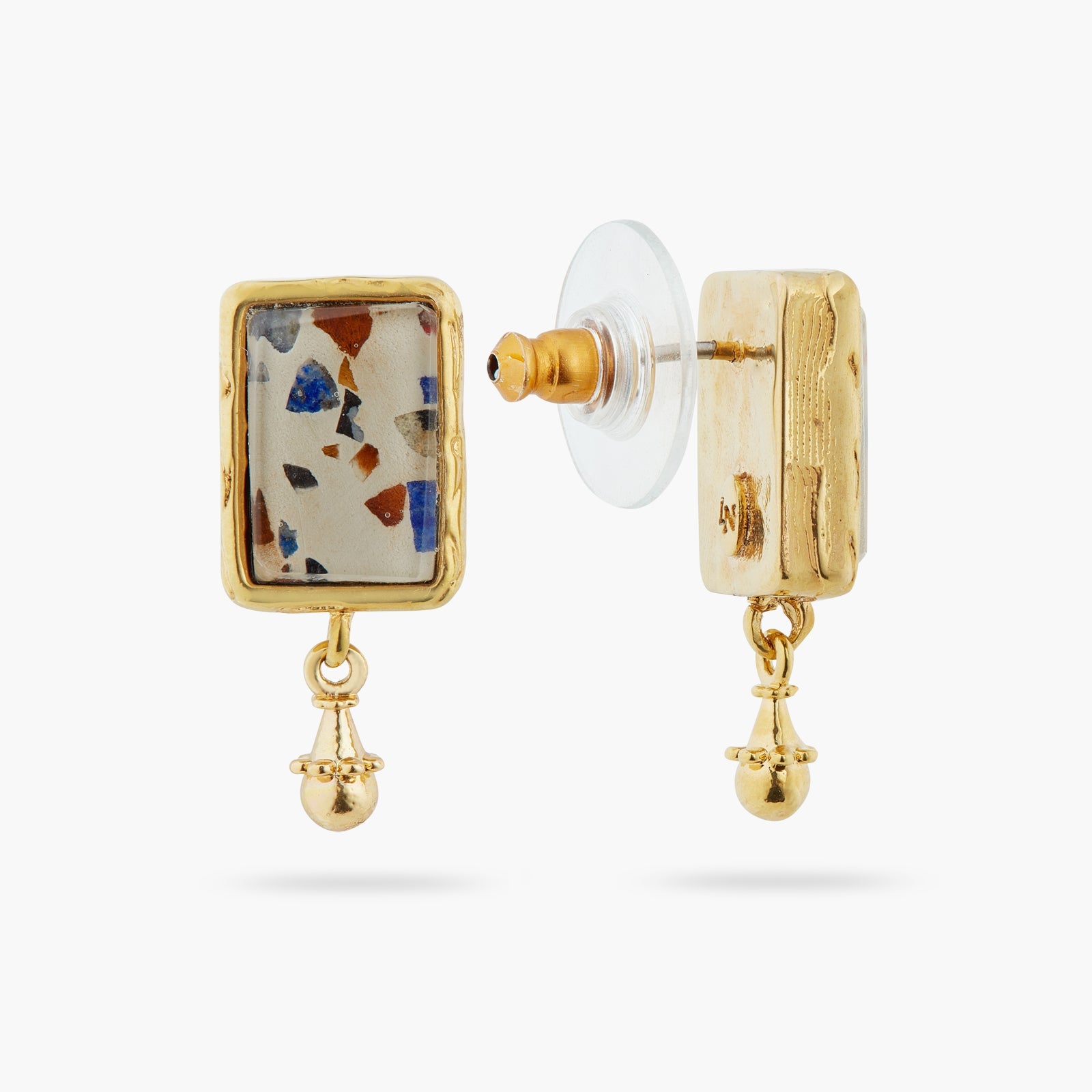 Terrazzo And Golden Bead Earrings | ATVE1091 - Les Nereides