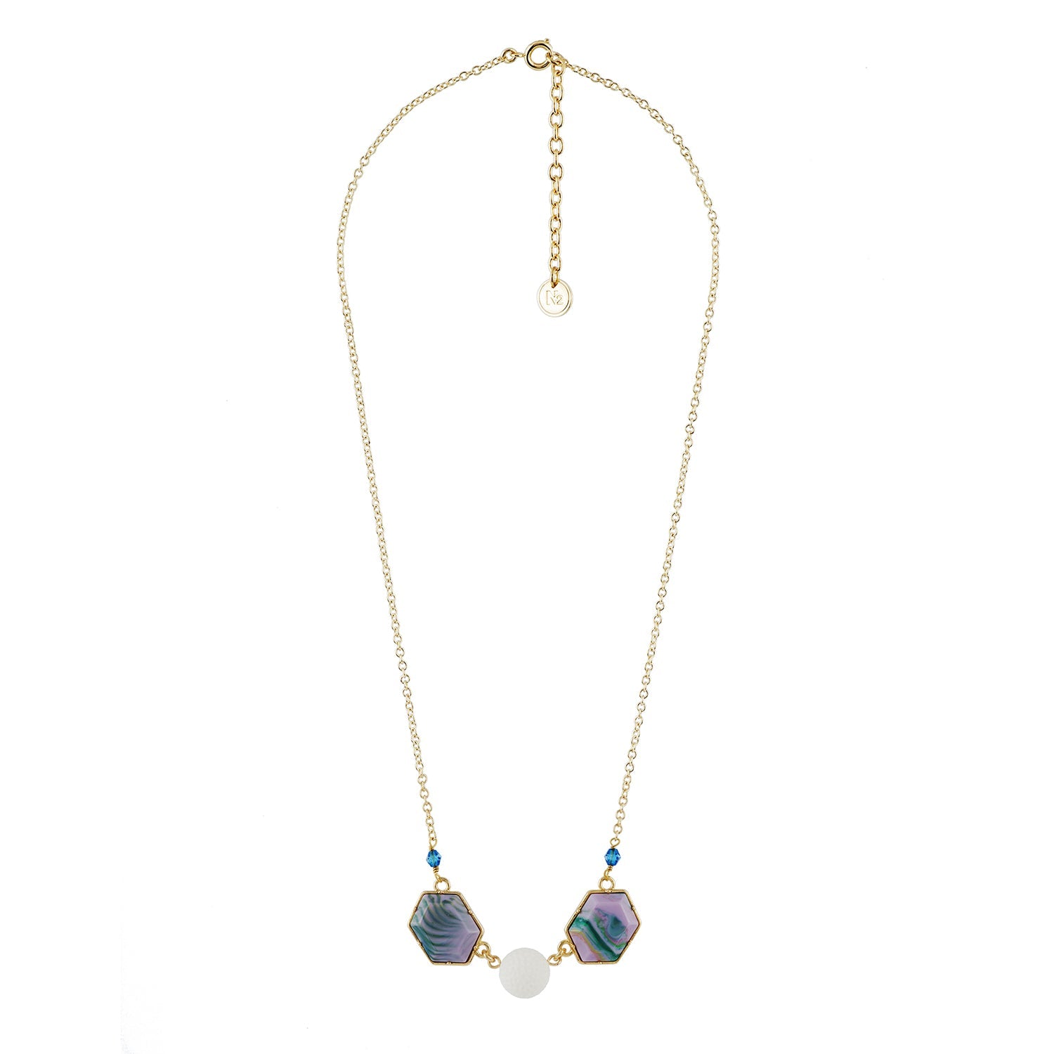 Theé Sports Dome Golf Ball And Fancy Purple Cabochon Golf Necklace | ACSD3011 - Les Nereides