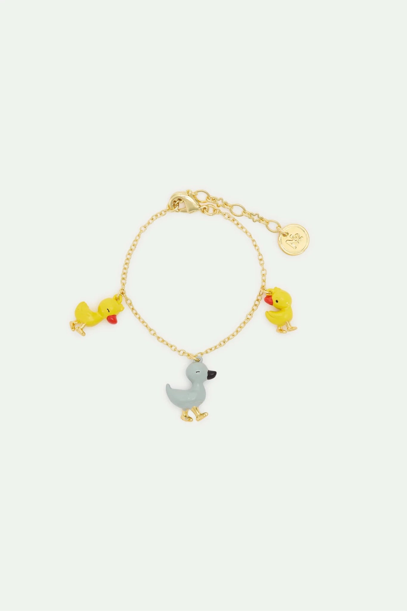 Thin Charm Bracelet With Little Yellow And Blue Ducks | AXFB2021 - Les Nereides