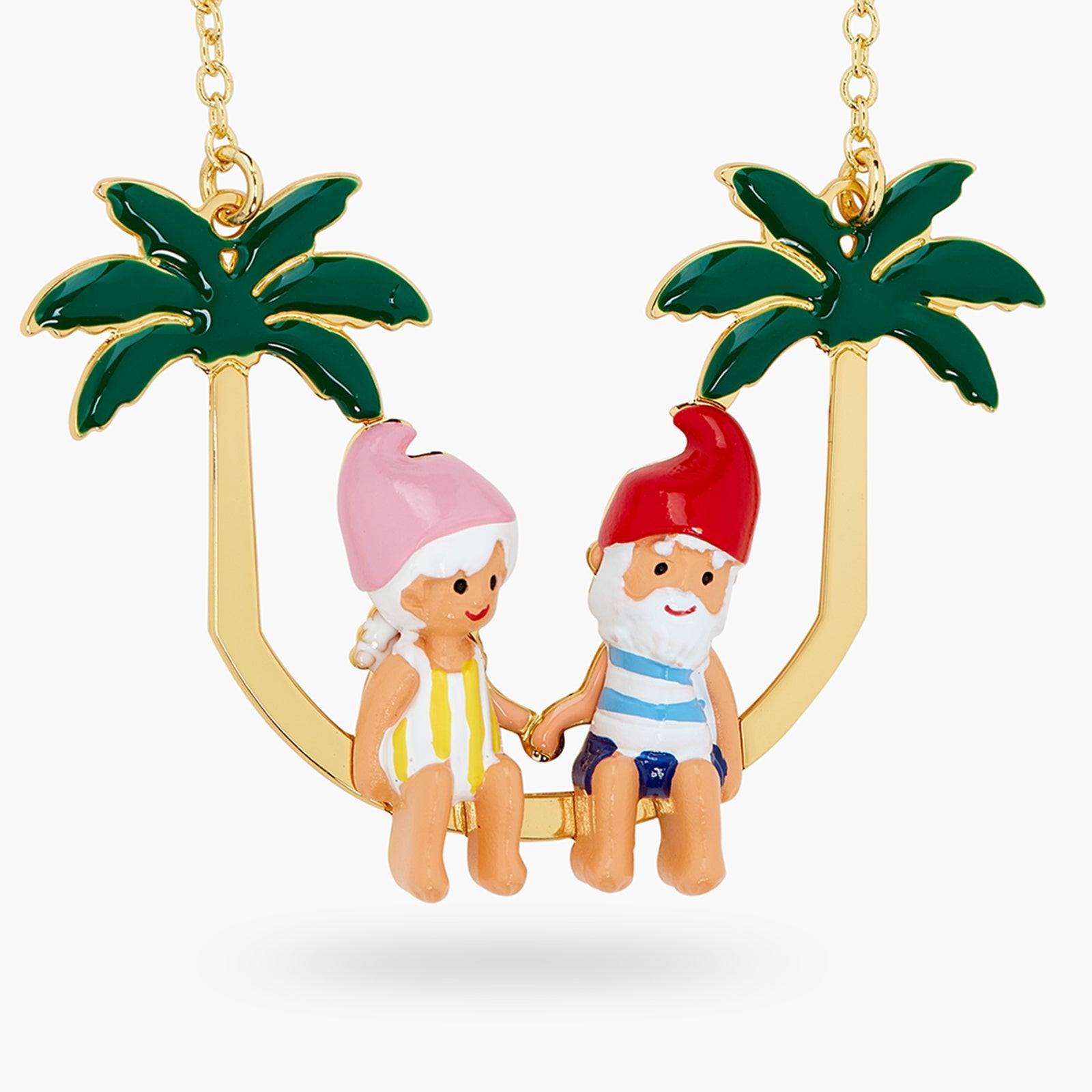 Toadstool Family Couple And Palm Tree Statement Necklace | ATCP3051 - Les Nereides