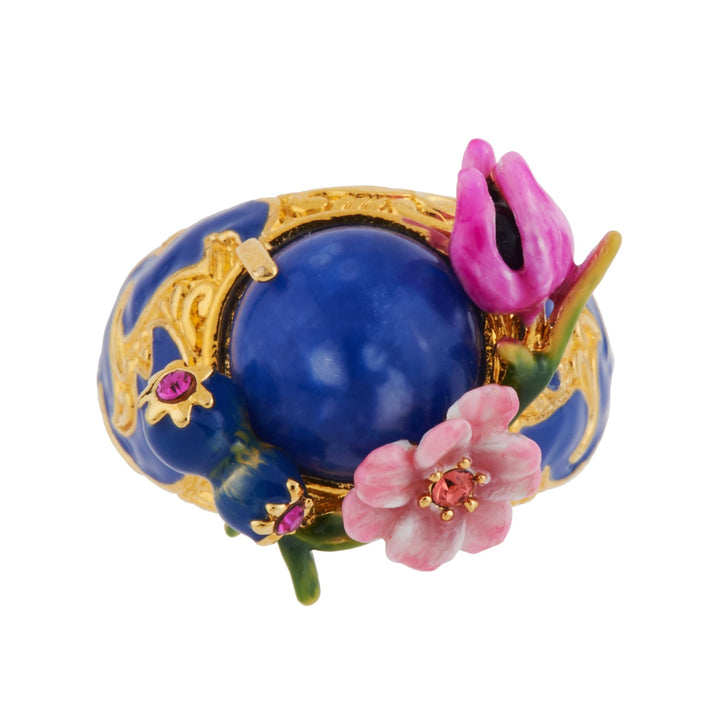 Tulip, Pink Flower And Blue Stone 50 Rings | AGHI606/11 - Les Nereides