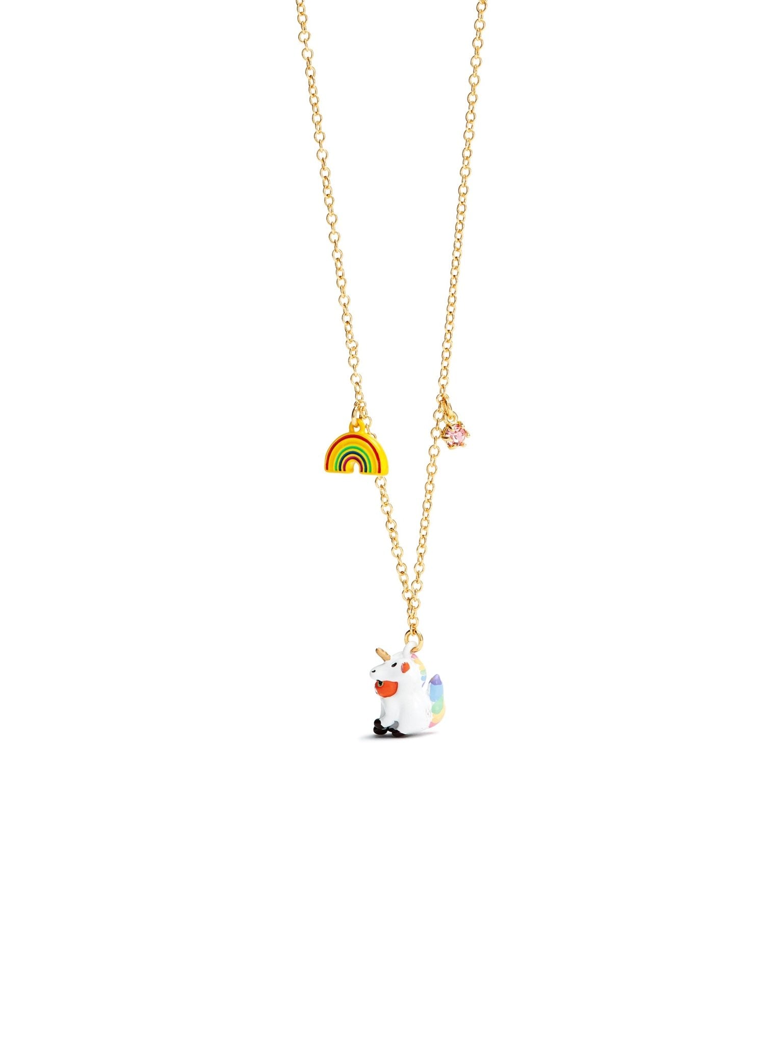Unicorn And Rainbow Pendant Necklace | AUFC3011 - Les Nereides