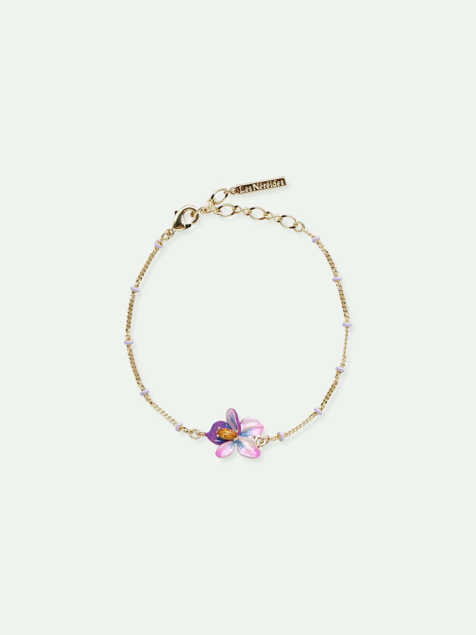 Violet flower beaded fine bracelet | AVVE2021 - Les Nereides