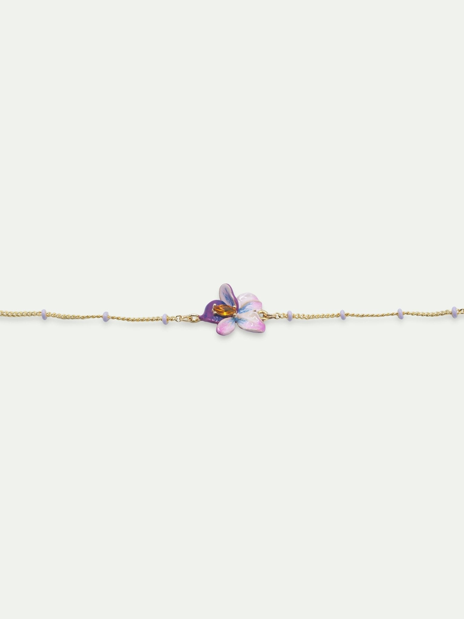 Violet flower beaded fine bracelet | AVVE2021 - Les Nereides