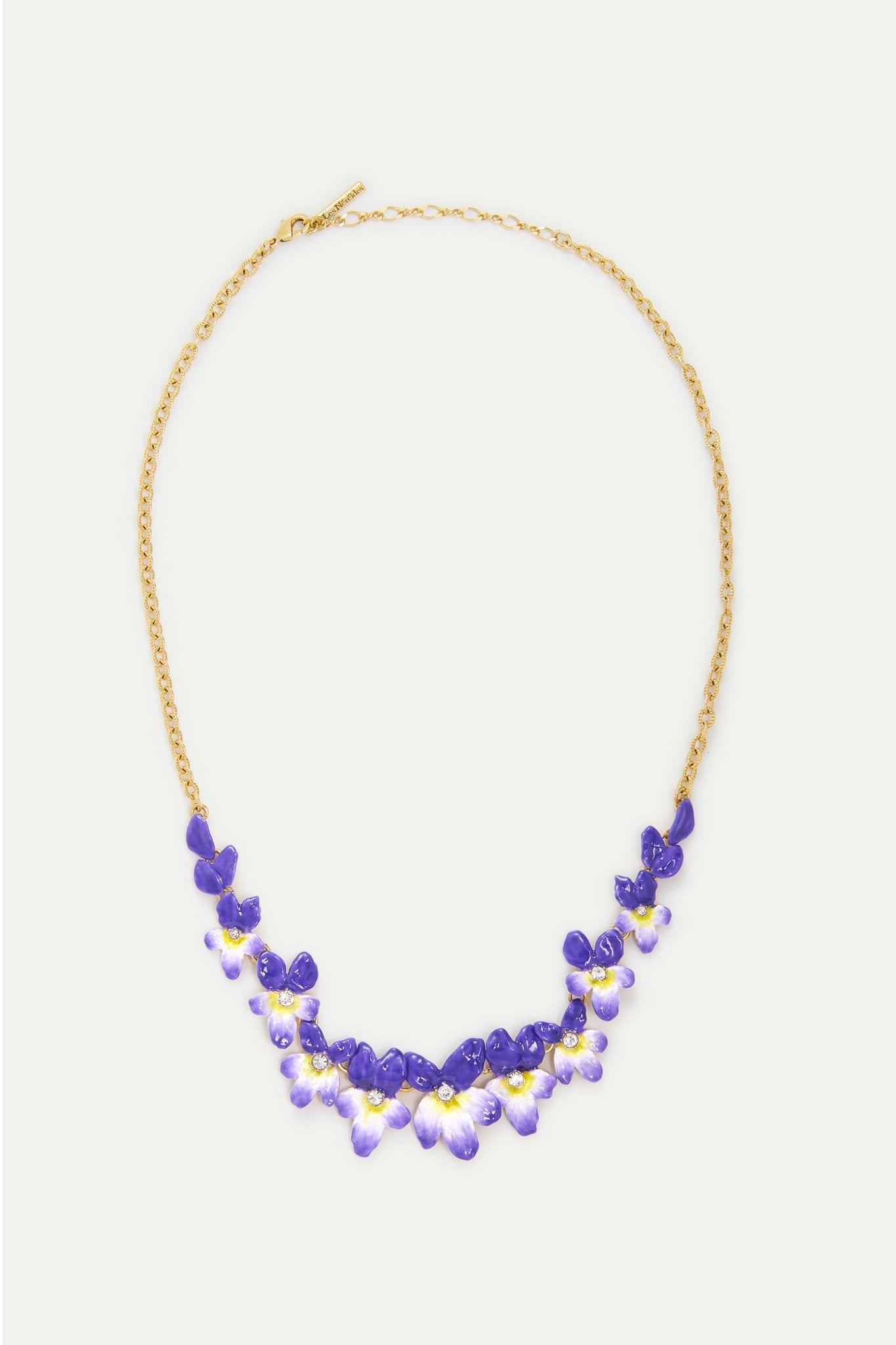 Violets And Faceted Crystal Statement Necklace | AYCV3011 - Les Nereides