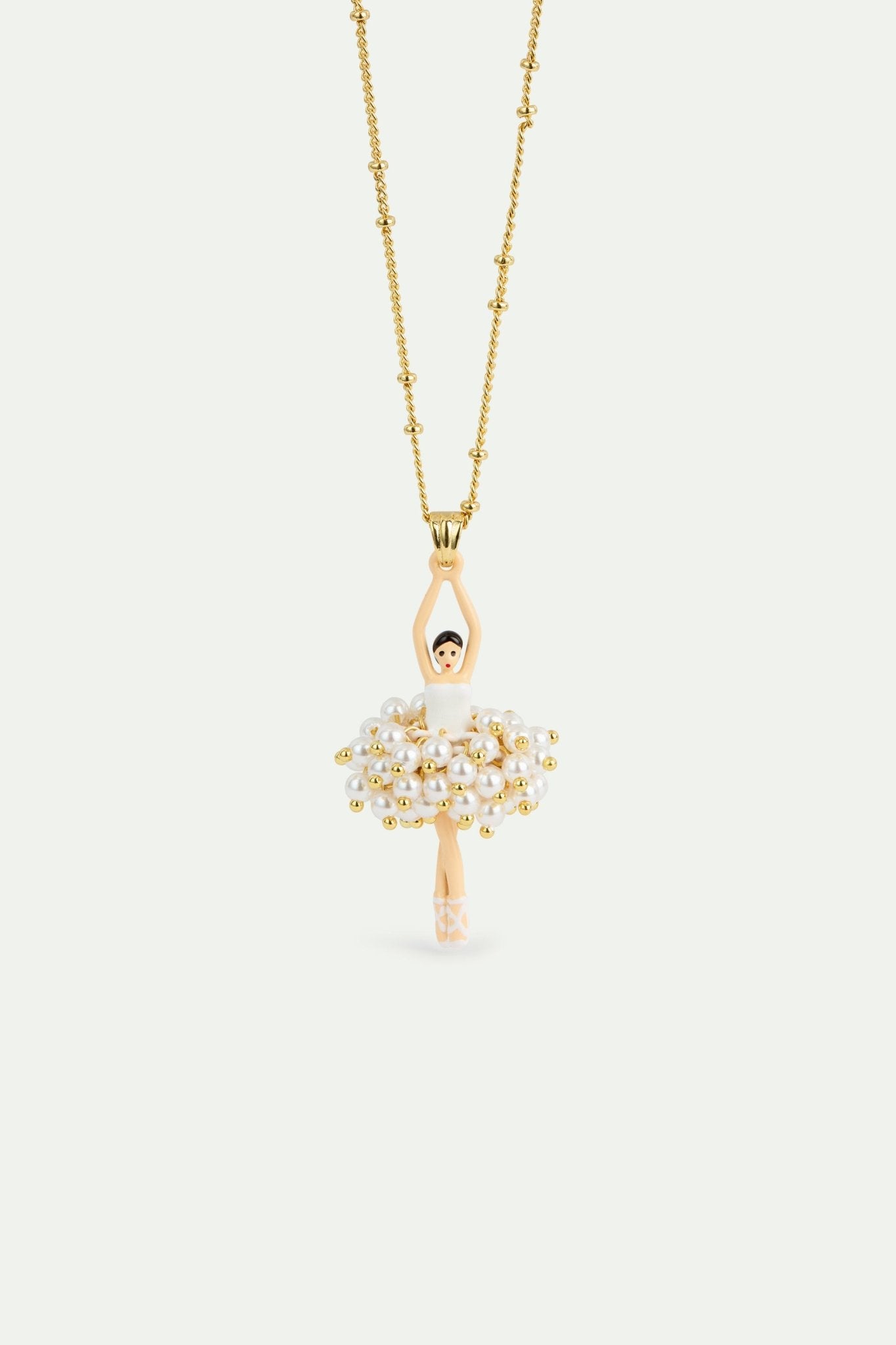 White and gold ballerina pendant necklace | AVDD3591 - Les Nereides