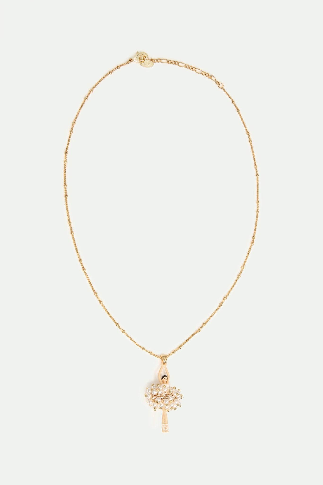 White and gold ballerina pendant necklace | AVDD3591 - Les Nereides